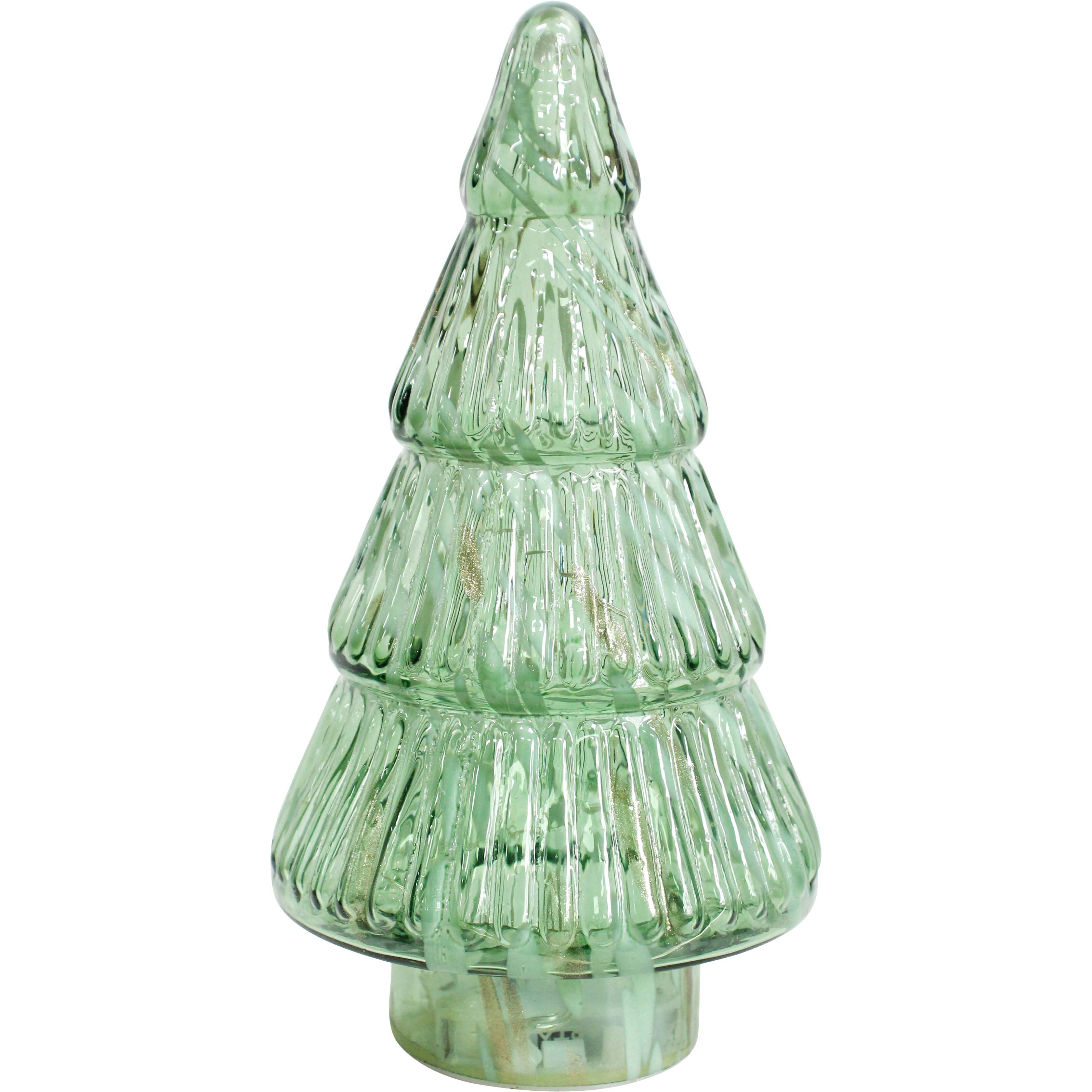 Glass Xmas Tree Laurel LED Med