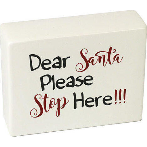 Ceramic Sign Santa Stop