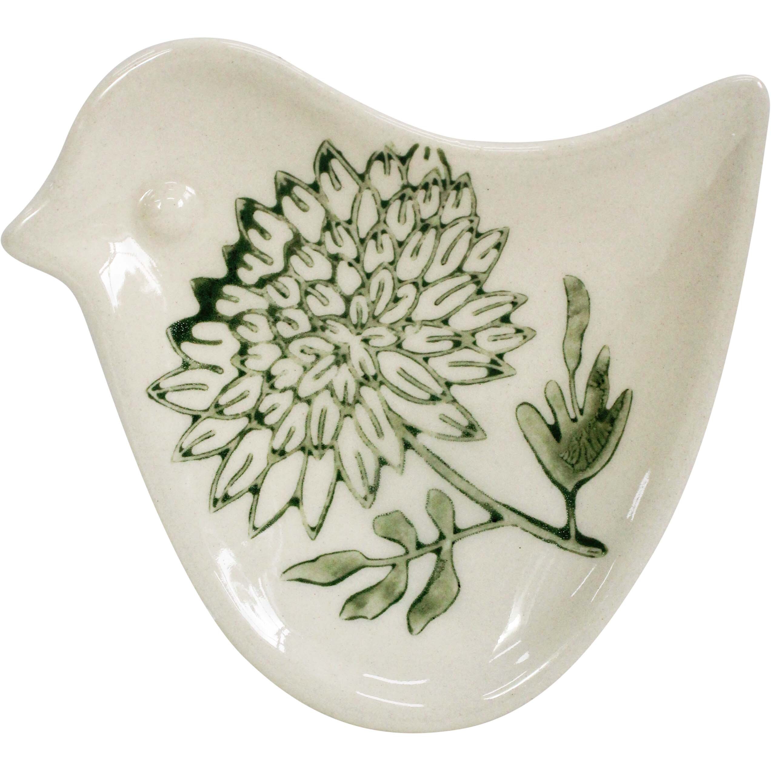 Folk Bird Dish Bloom