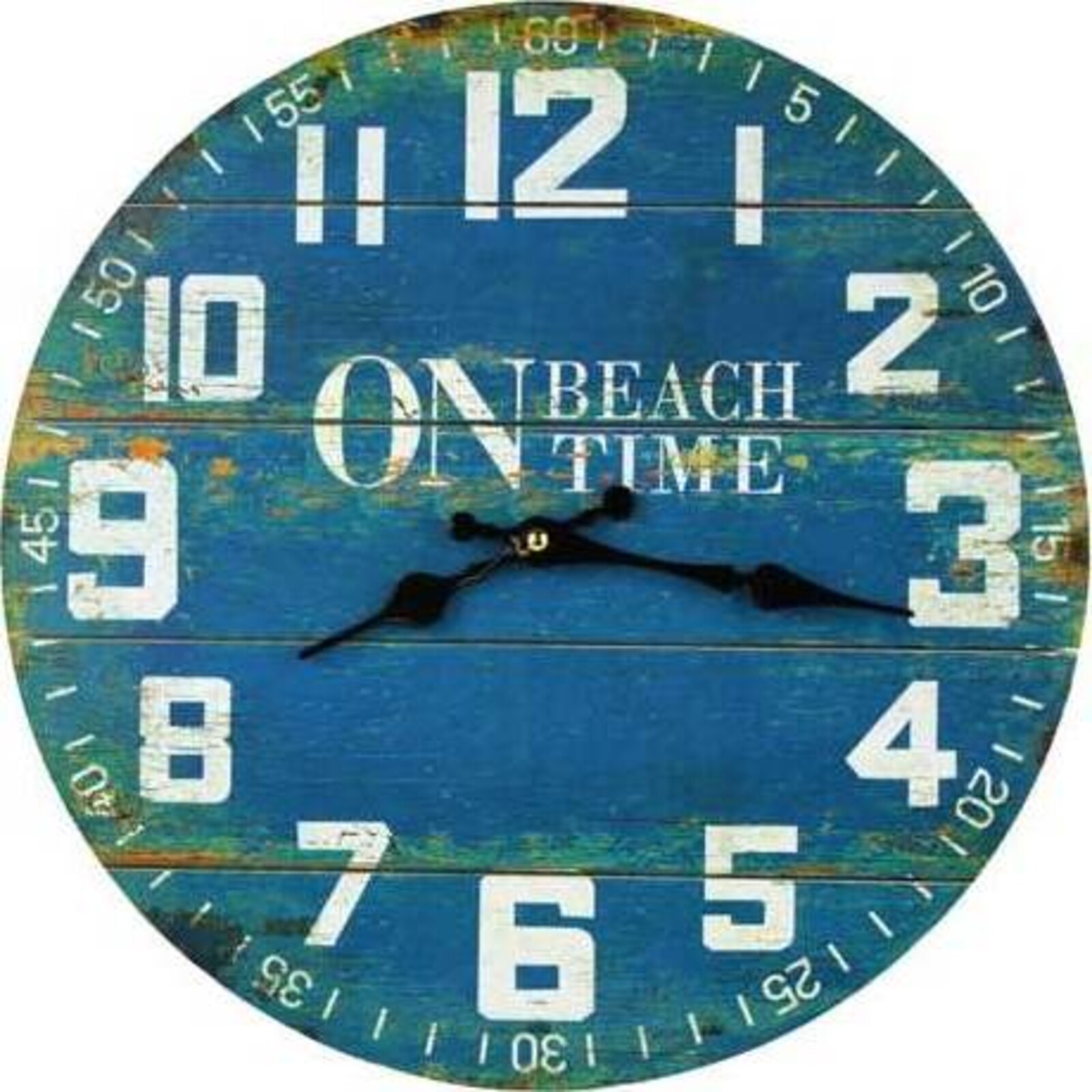Clock On Beach Time