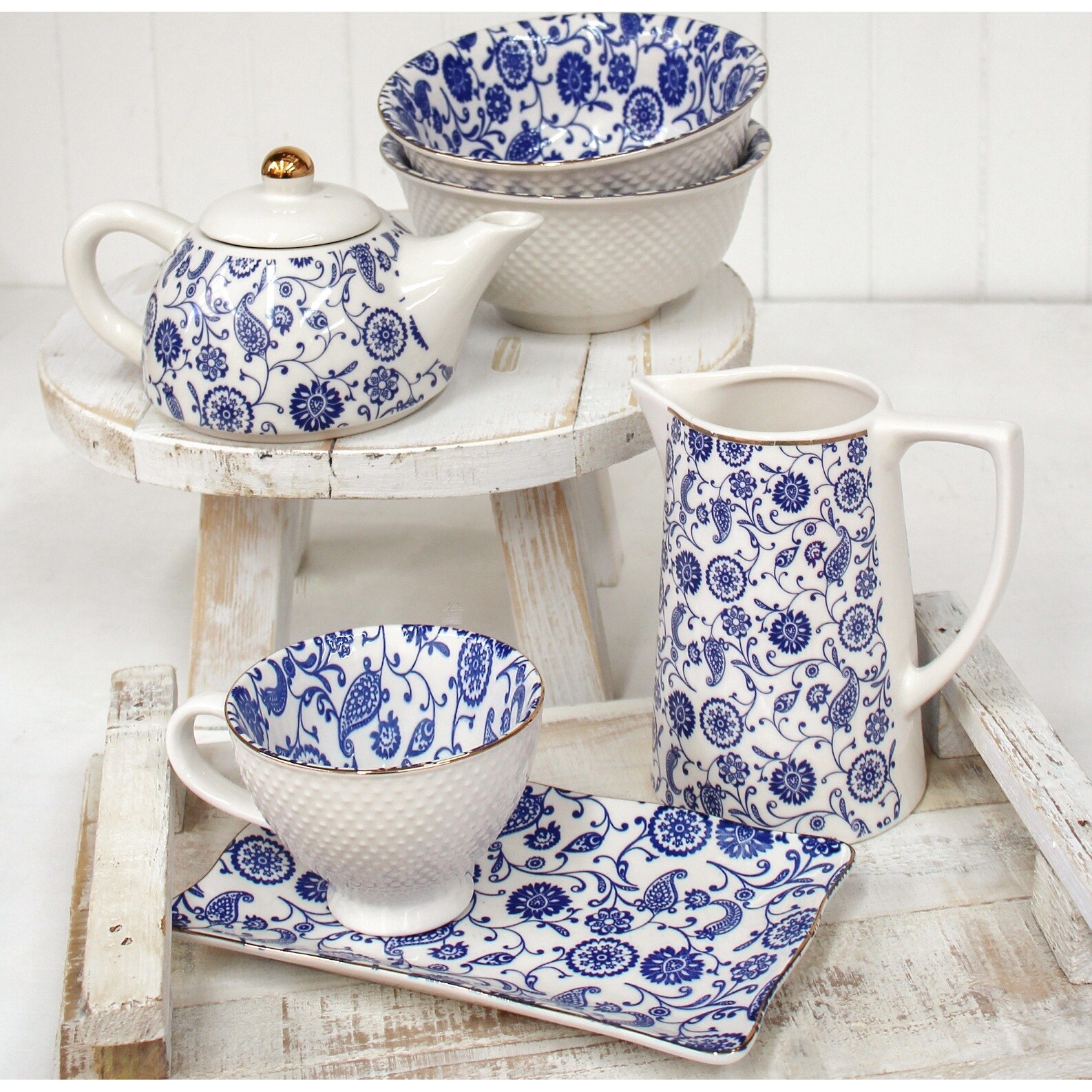 Teapot Indian Blue