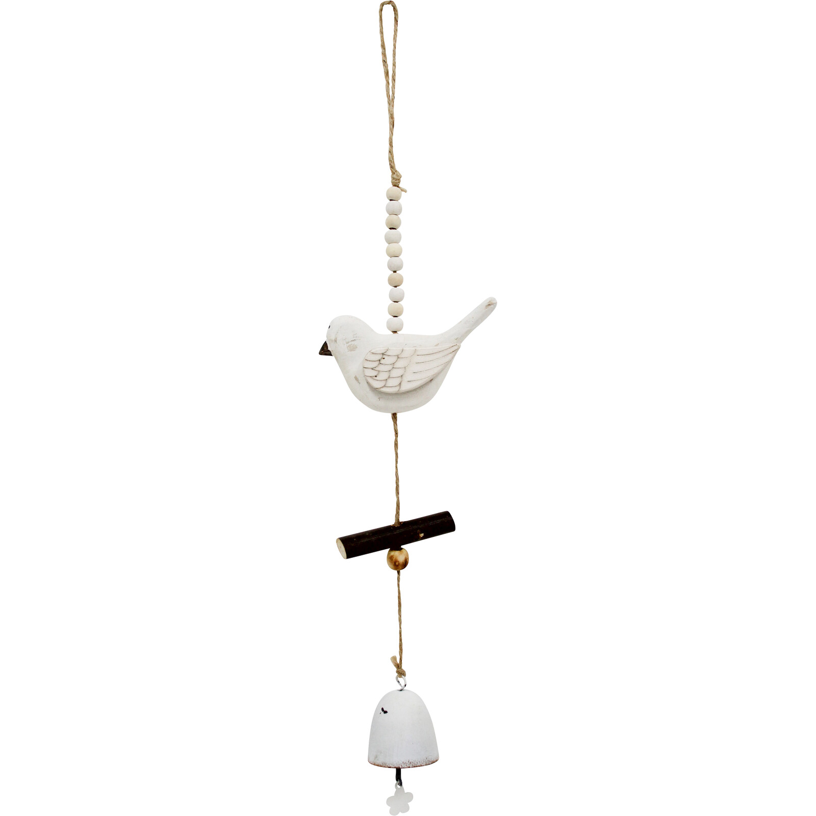 Hanging Bird  Bell White