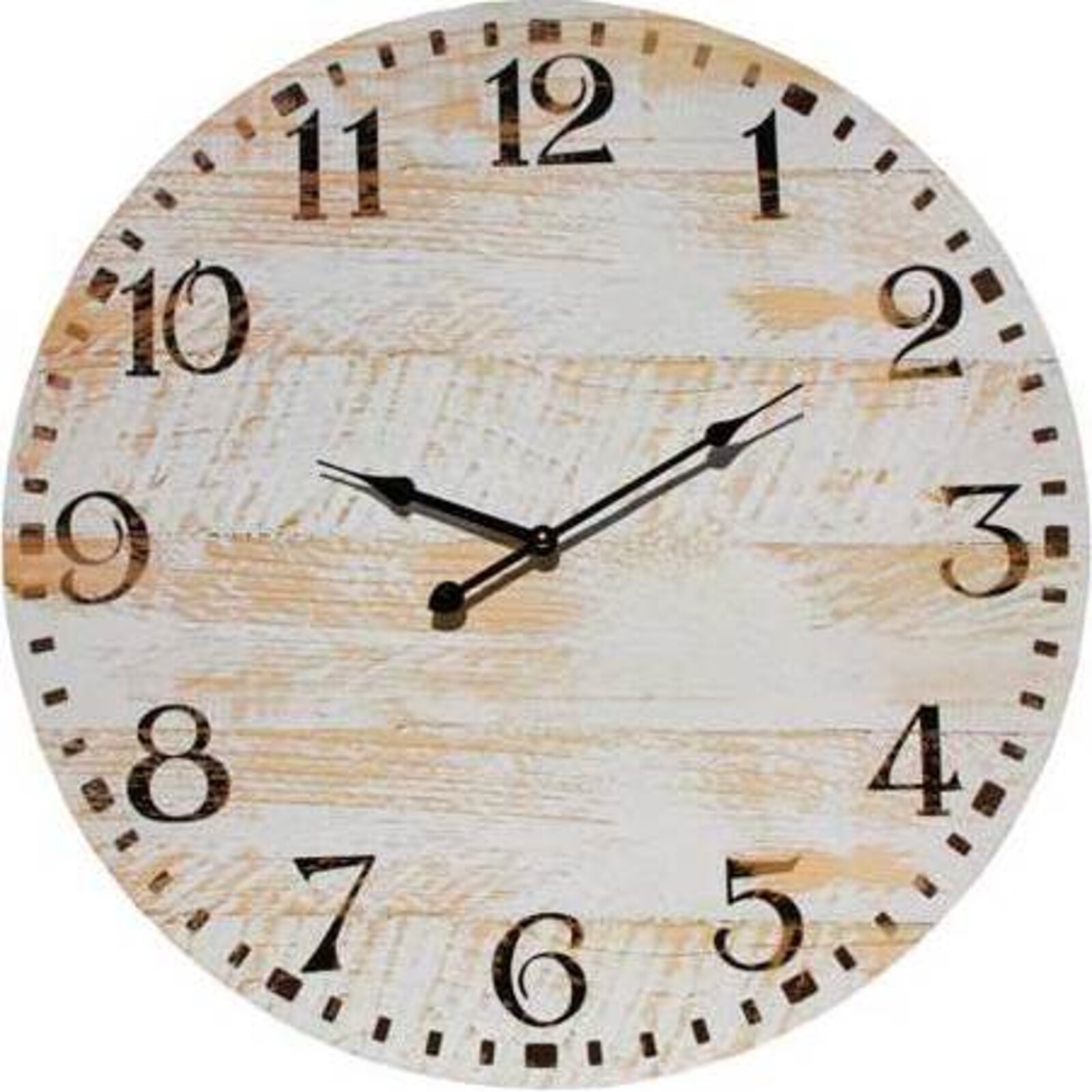 Clock Whitewashed Boards 60cm