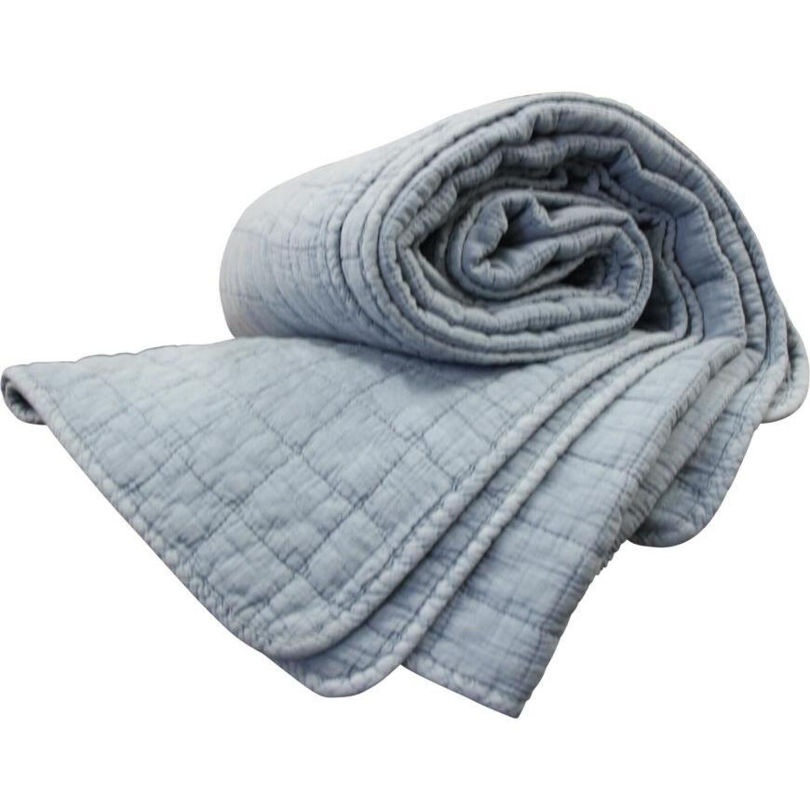 Throw Stone Washed Quilted Cotton Squares Sky