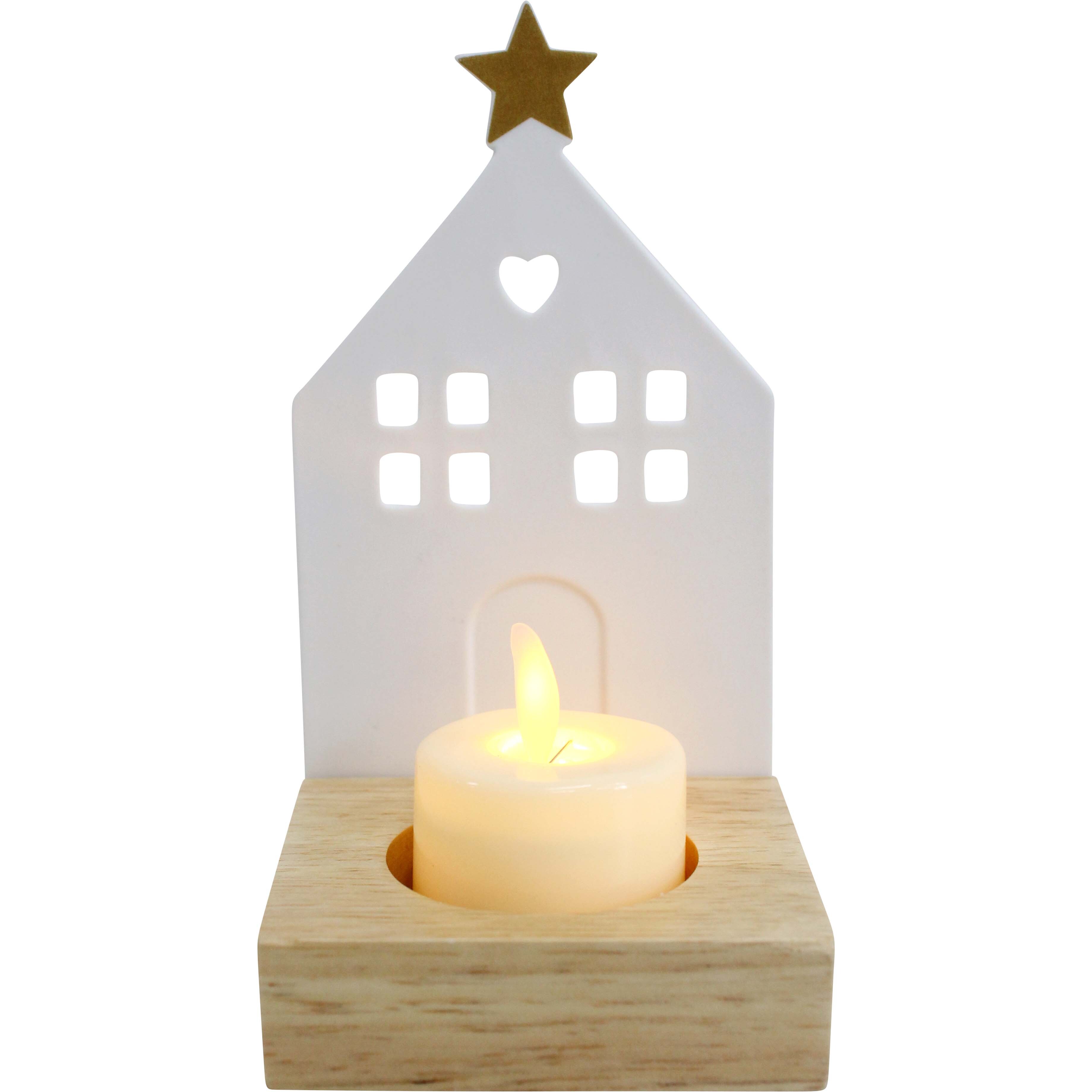 Porcelain Tealight Holder House Star