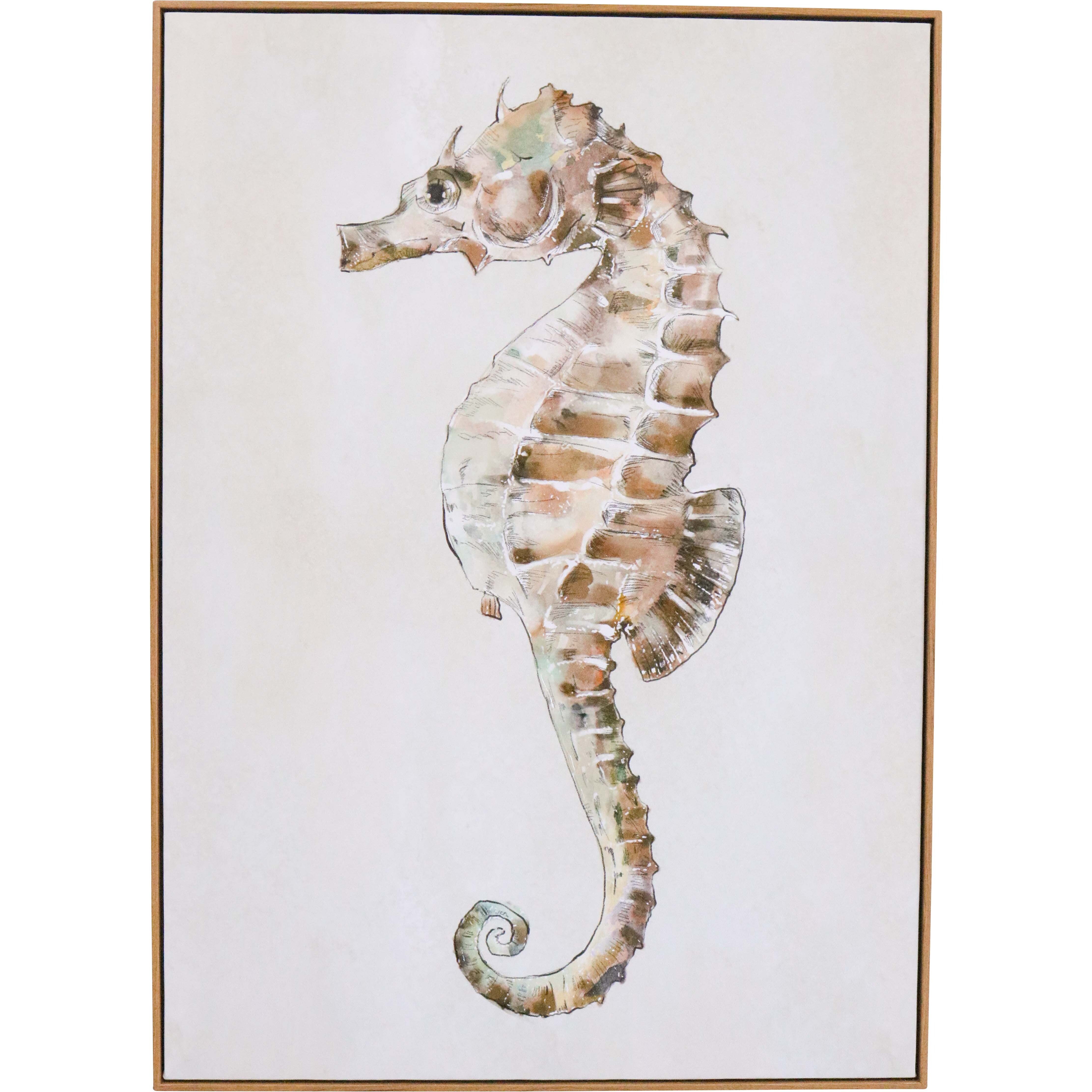 Framed Canvas Seahorse