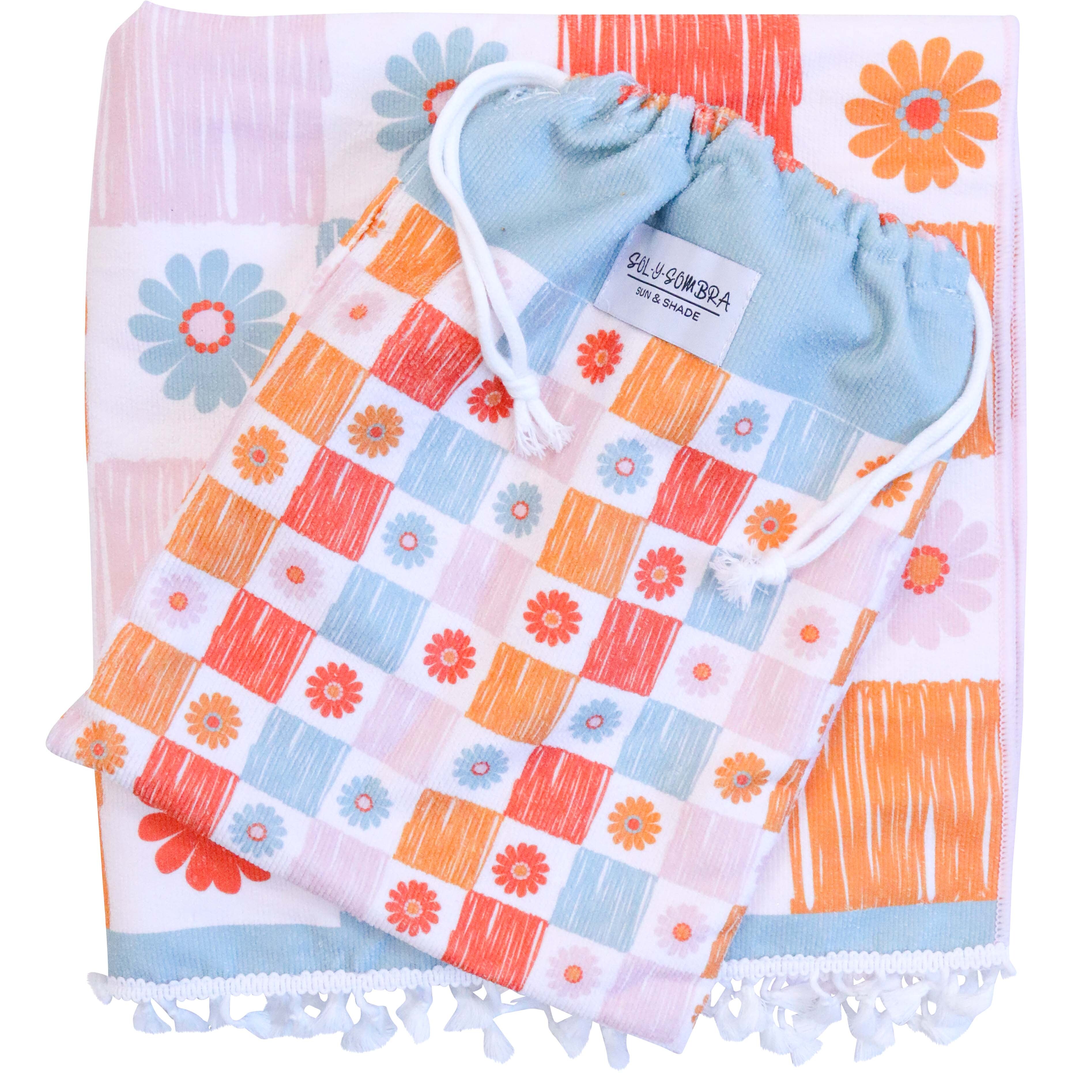 Kids Towel Poncho w/ Bag Crayon