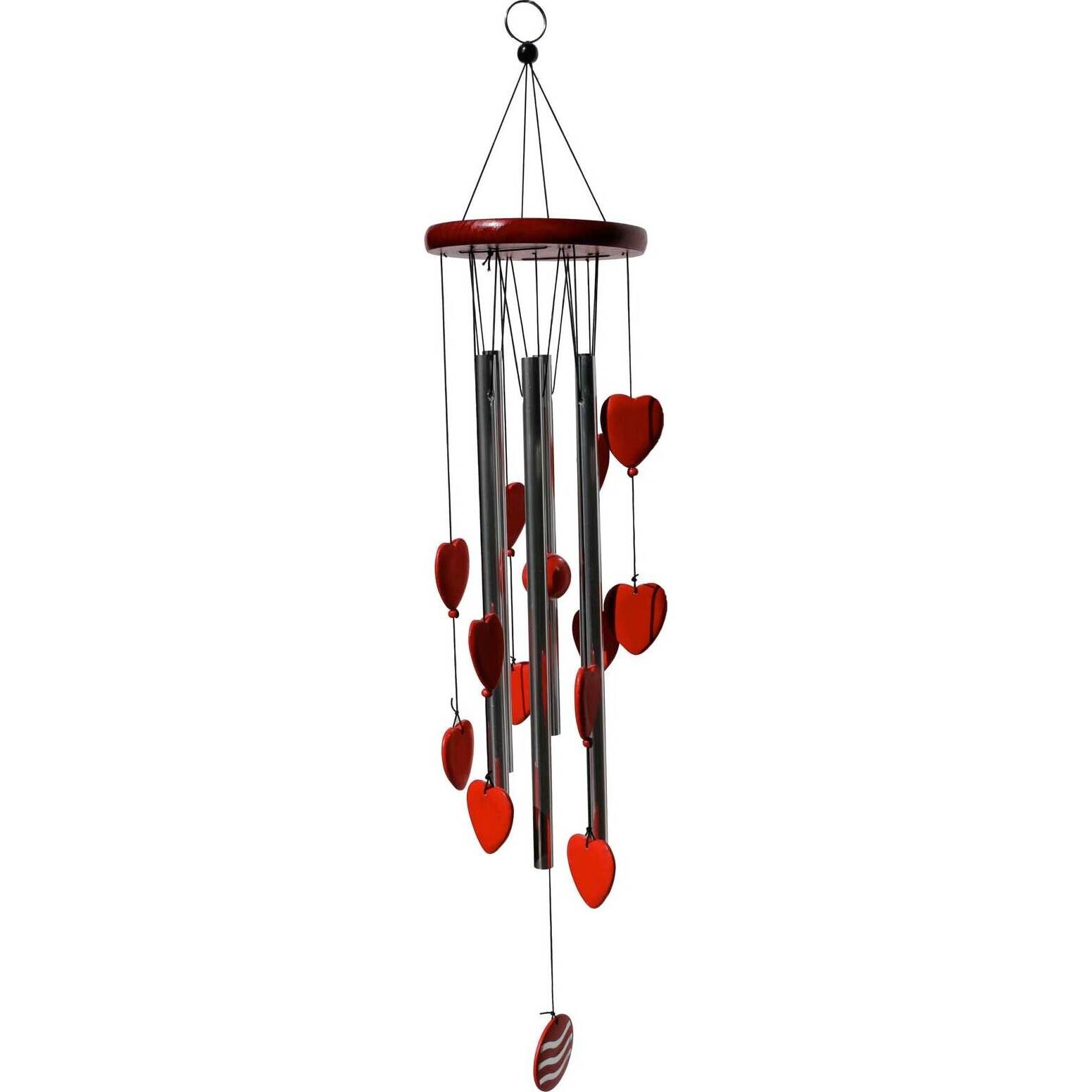 Windchimes Red Hearts