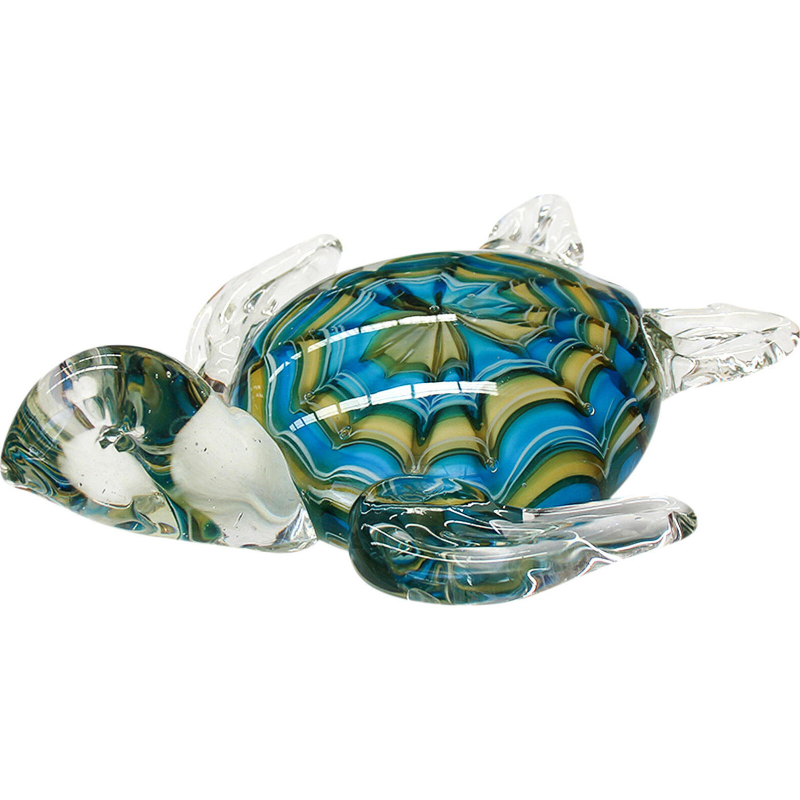Paperweight Turtle Blue/ Yellow