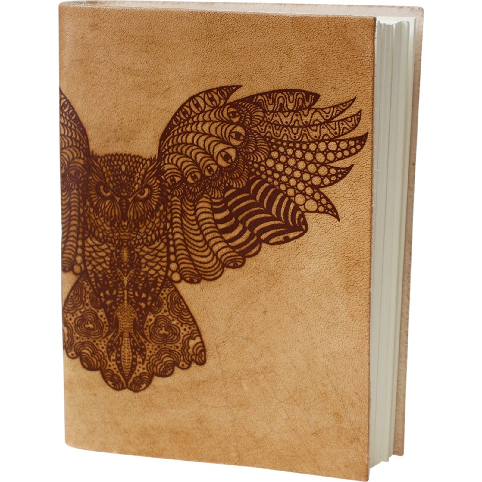 Leather Notebook Owl Flight