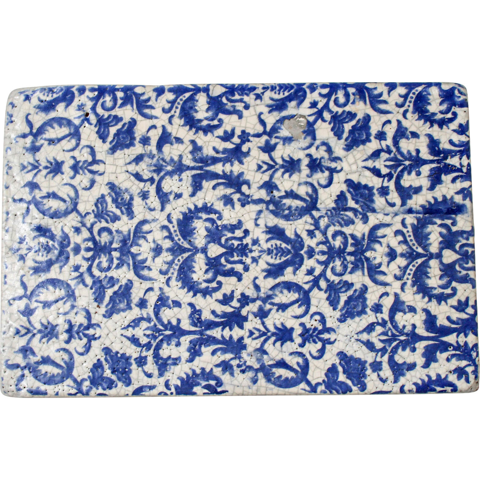 Tray Rect Damask Blue