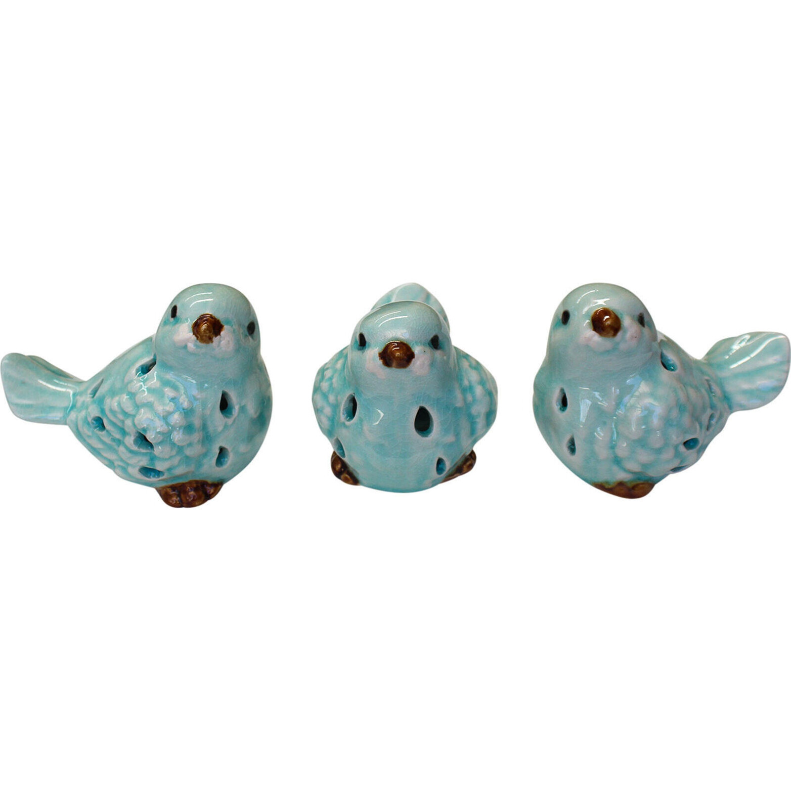 Ceramic Birds Blue S/3 Sml