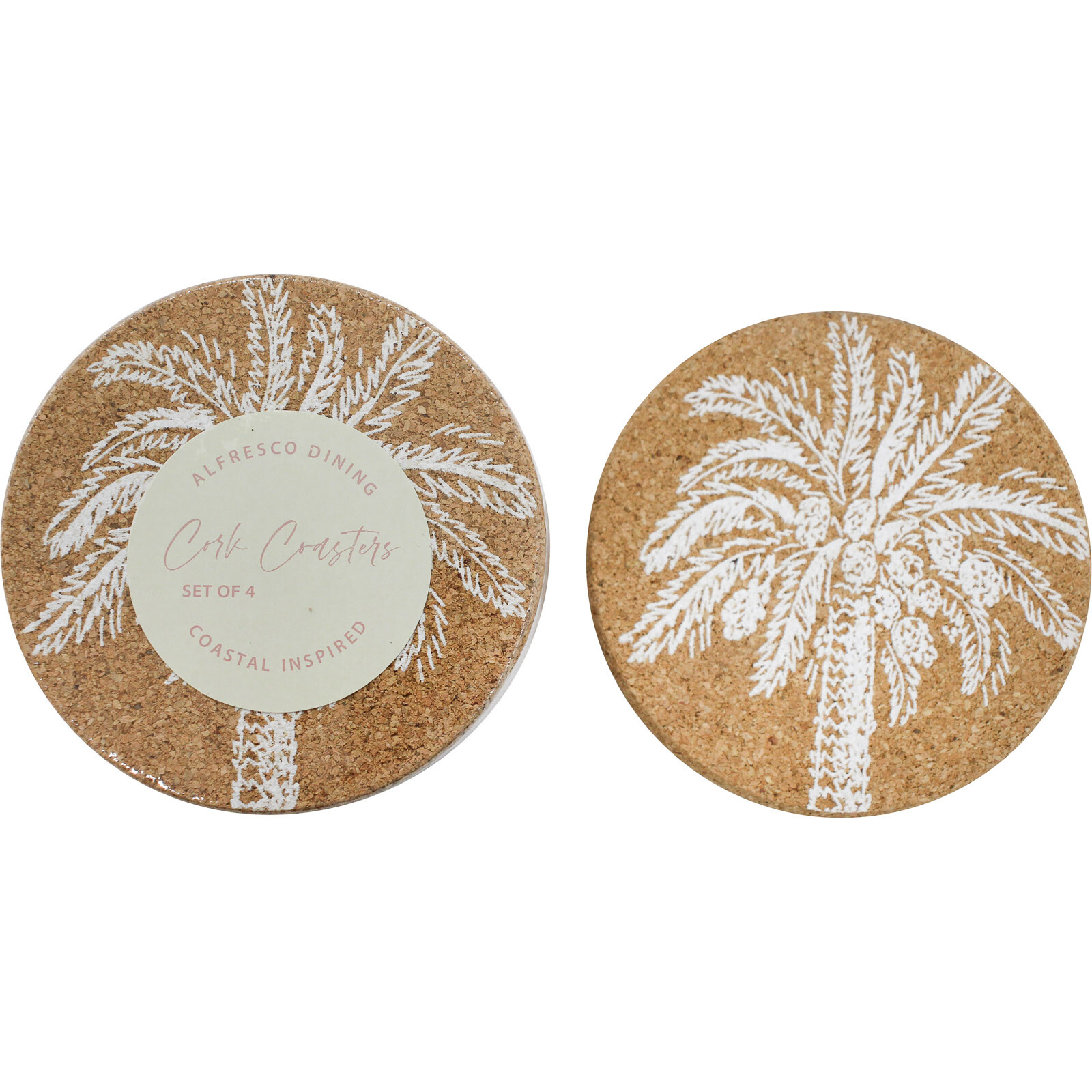 Cork Coasters Date Palm S/4