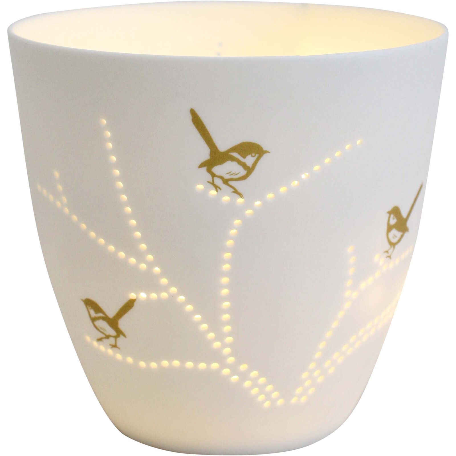 Porcelain Cup Tealight Holder Bird
