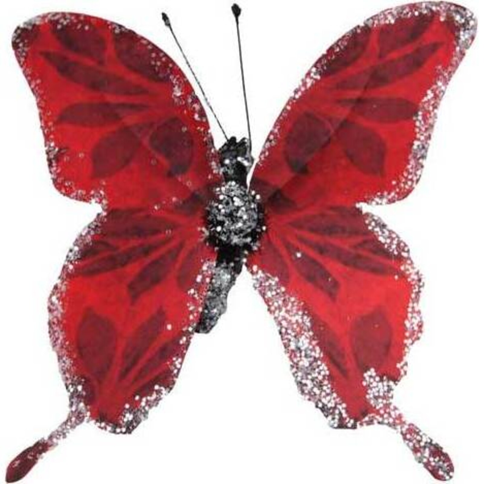 Glitter Butterfly Small - Dark Red set 6 