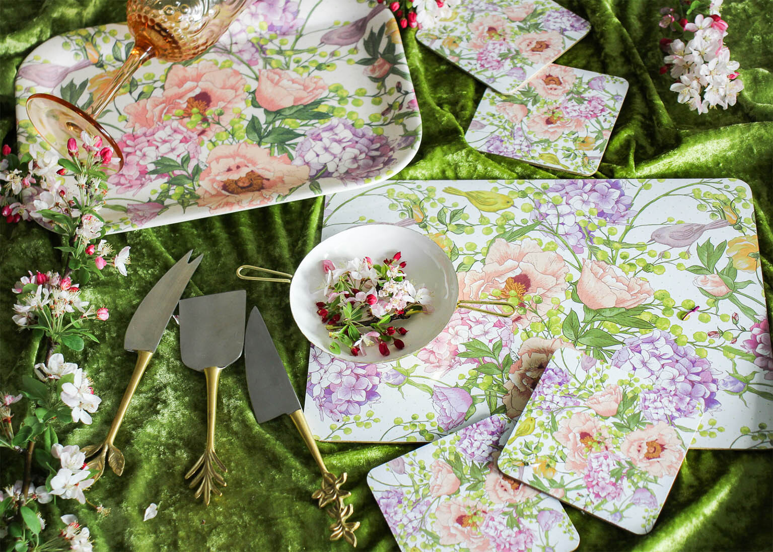 Coasters Spring Floral S/4