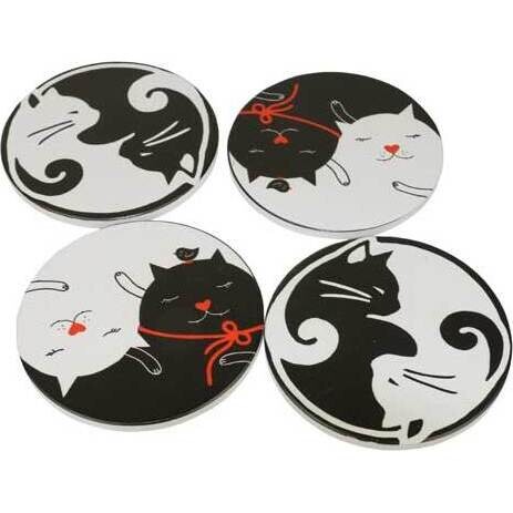 Coasters Cat Cuddle S/4