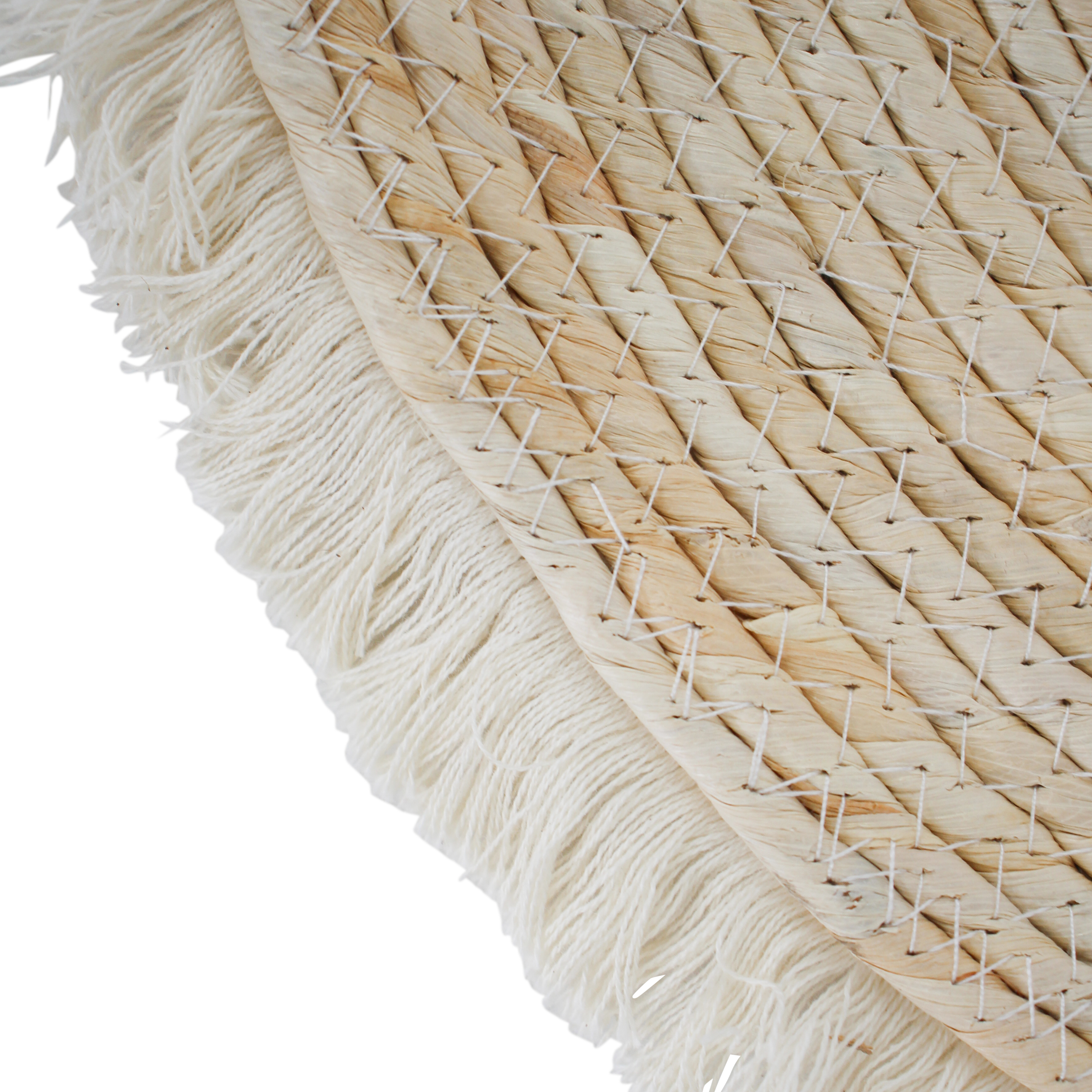 Rug Oval Bleach Fringe Lrg