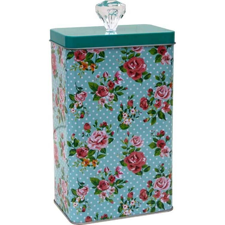 Storage Tin Dot Rose