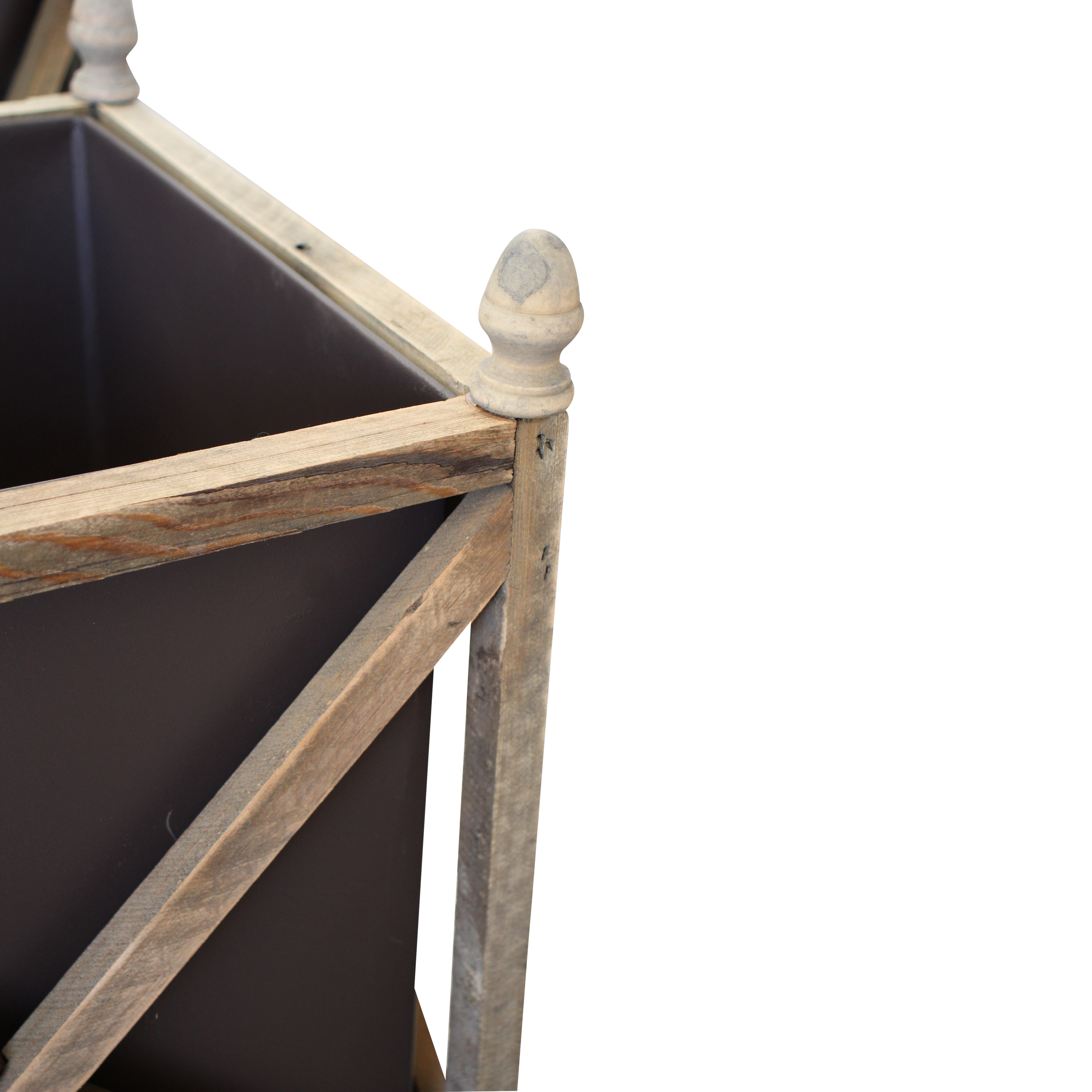 Lrg Metal S/2 Planters Rustic