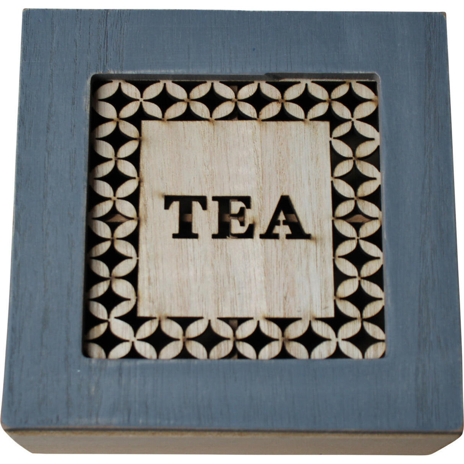 Box Tea Stamp Blue Square