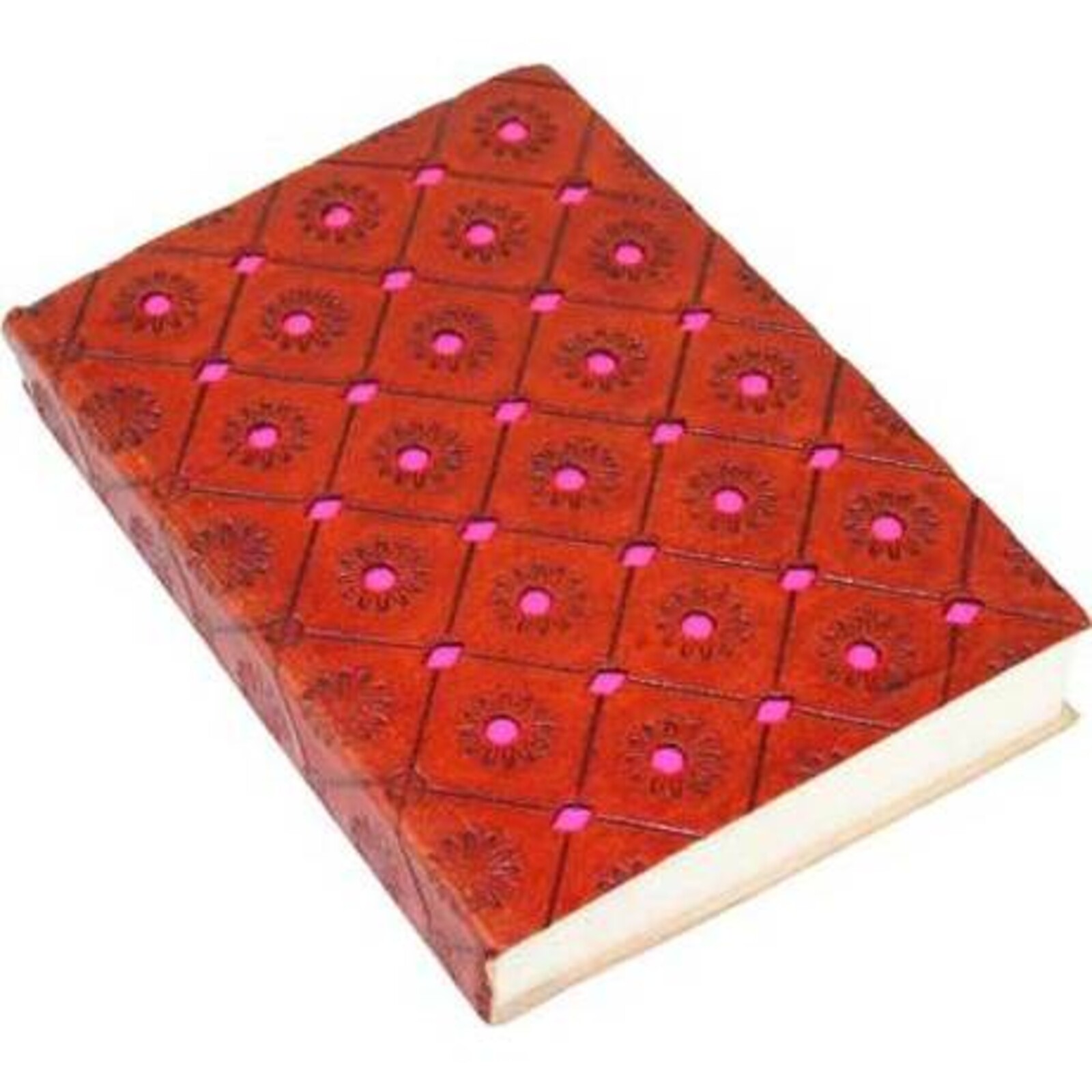 Leather Note Book Pink Dott