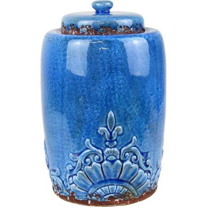 Lidded Urn Cobalt Large