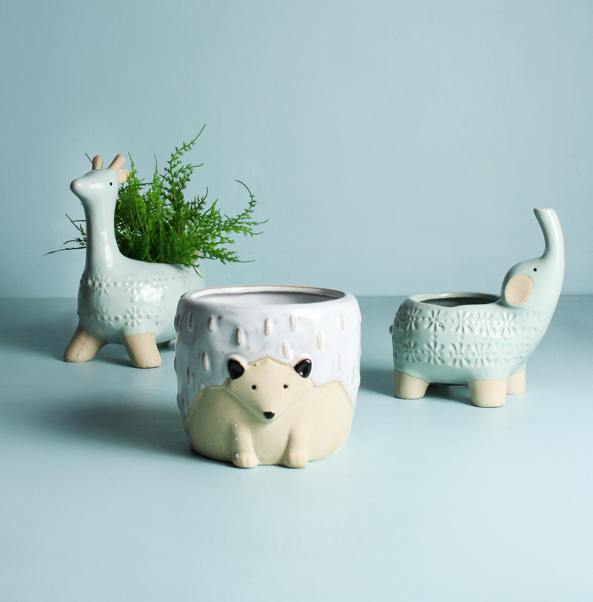 Planter  Ellie Elephant Aqua