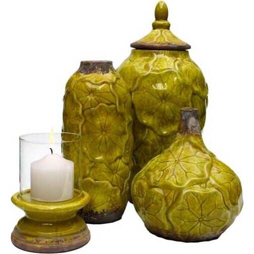 Lidded Jar - Lotus Leaf