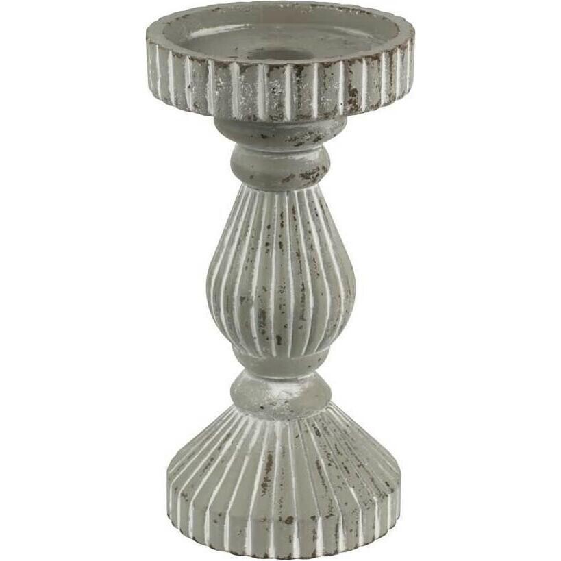 Candleholder Rib Whitewash 