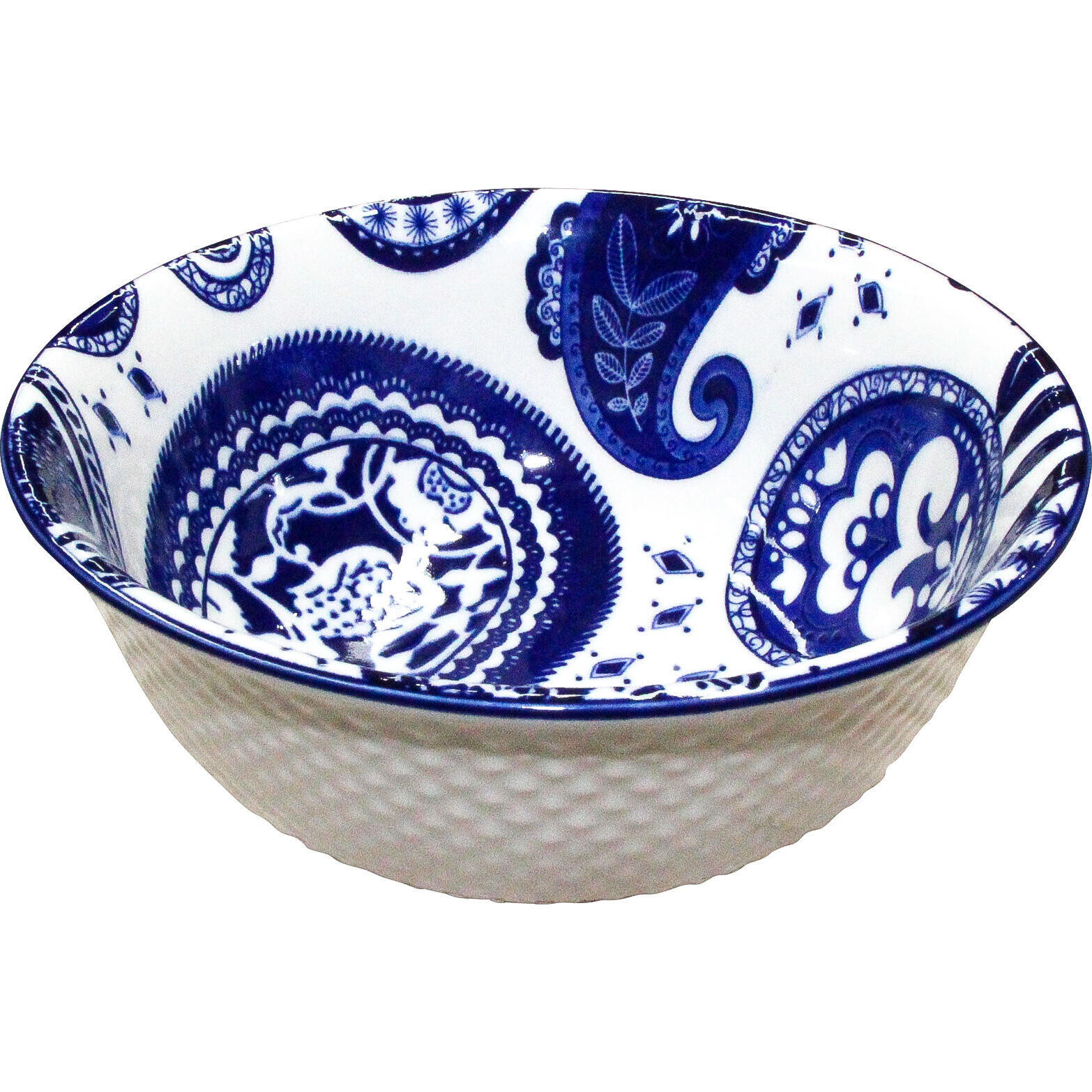 Bowl Large Blue Paisley