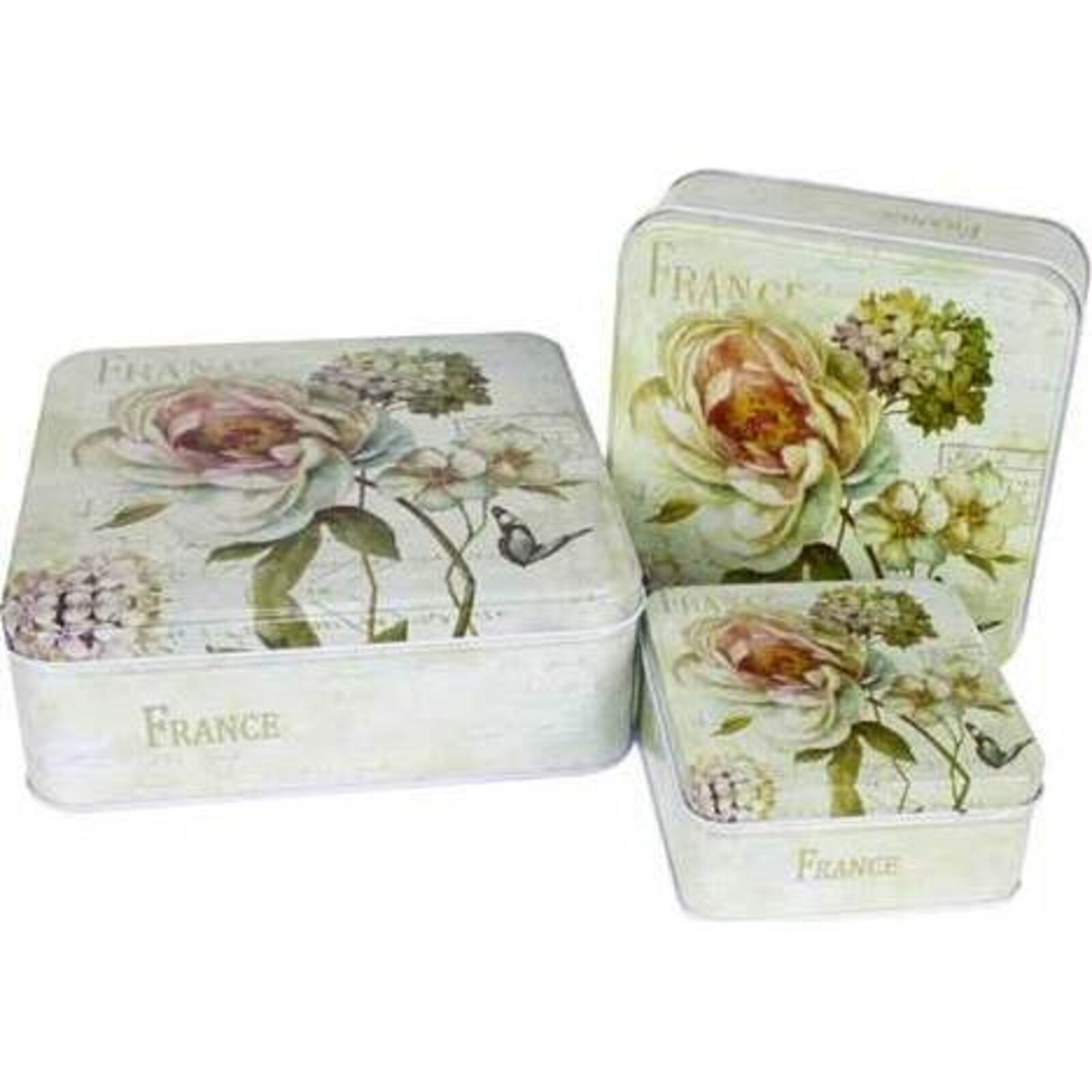 Cake Tins French Rose Square S/3