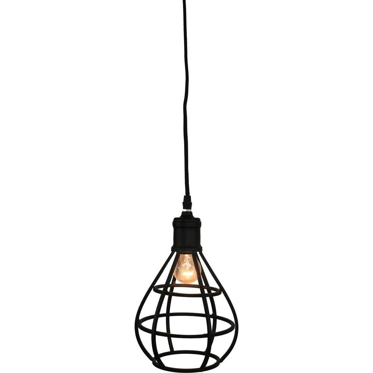 Hanging Lamp Drop Cage Black