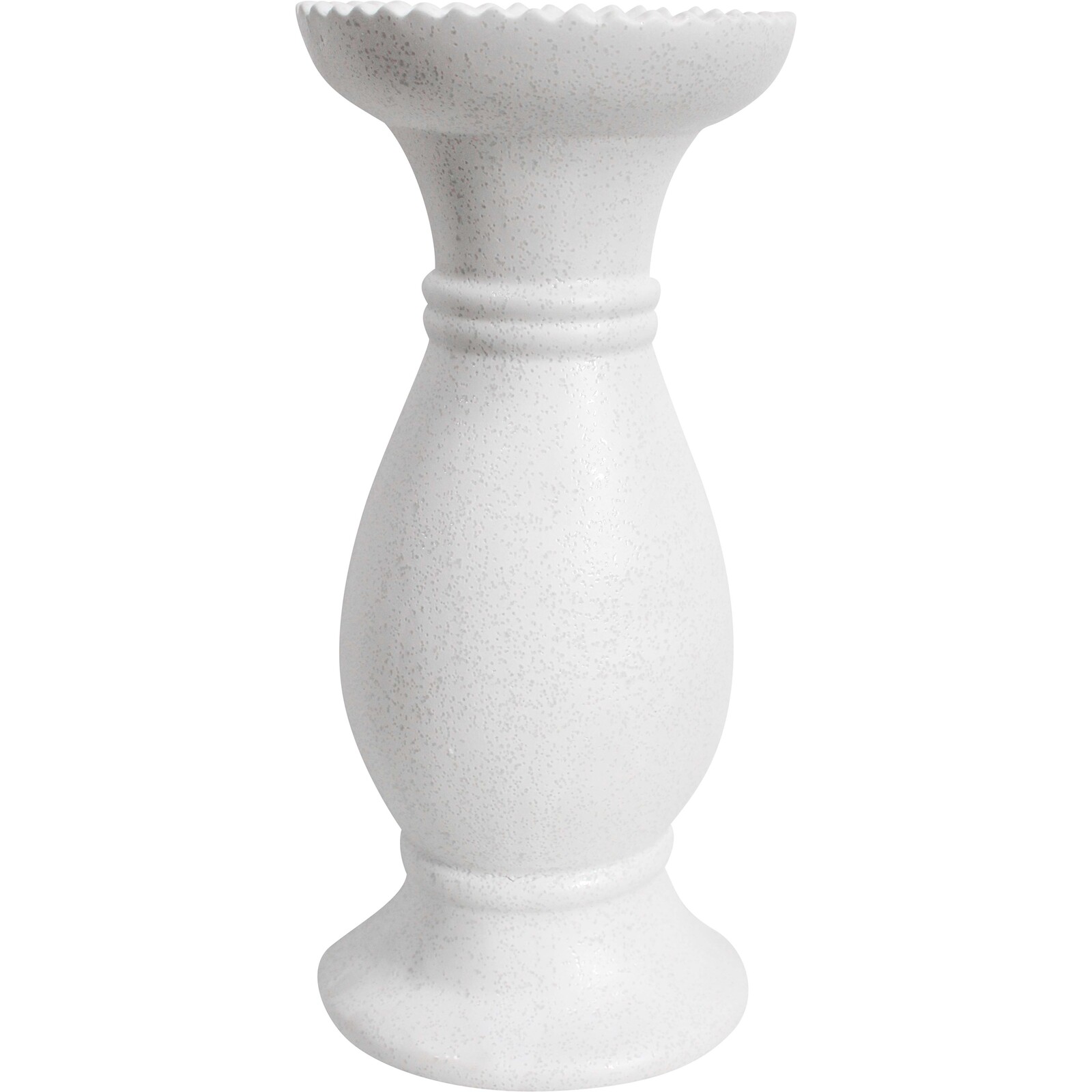 Candle Holder Lopez Lrg Rustic White