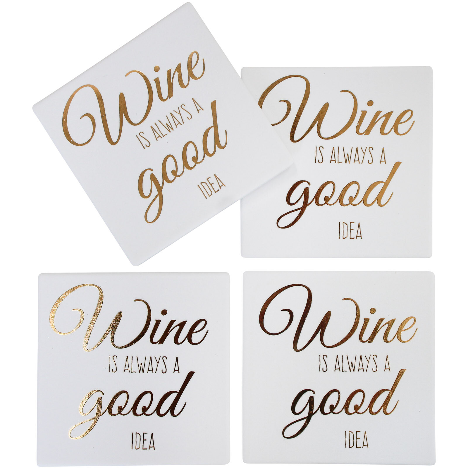 Coasters Wine a Little White S/4