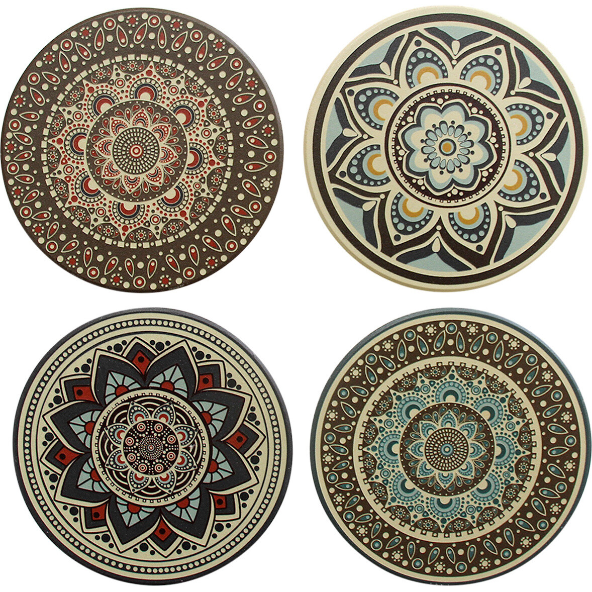 Coasters S/4 Earthy Mandala