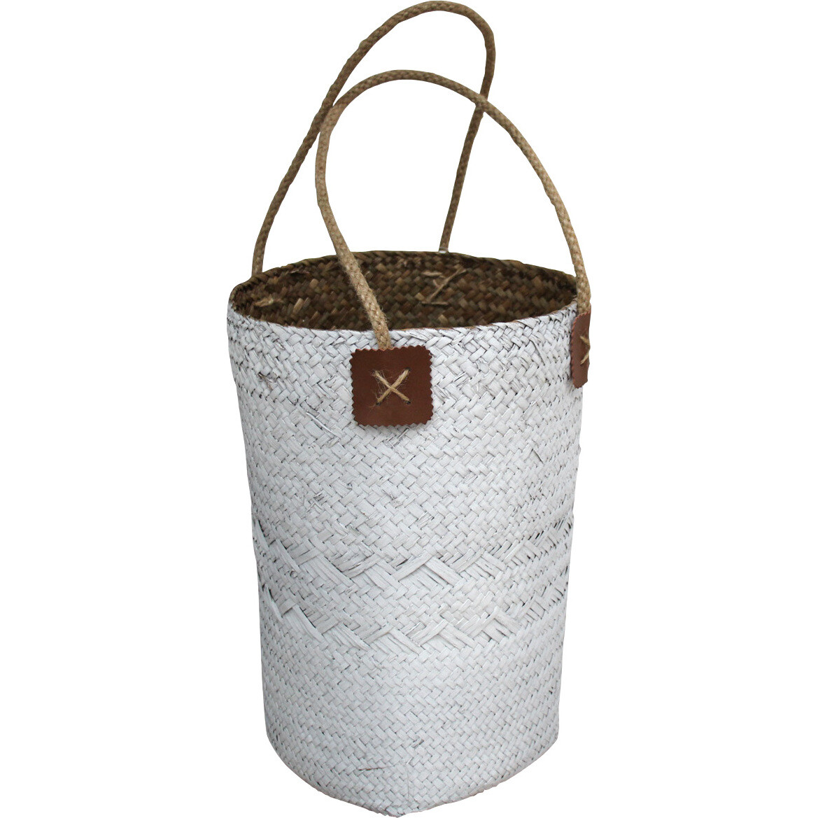 Woven Planter/ Carry White