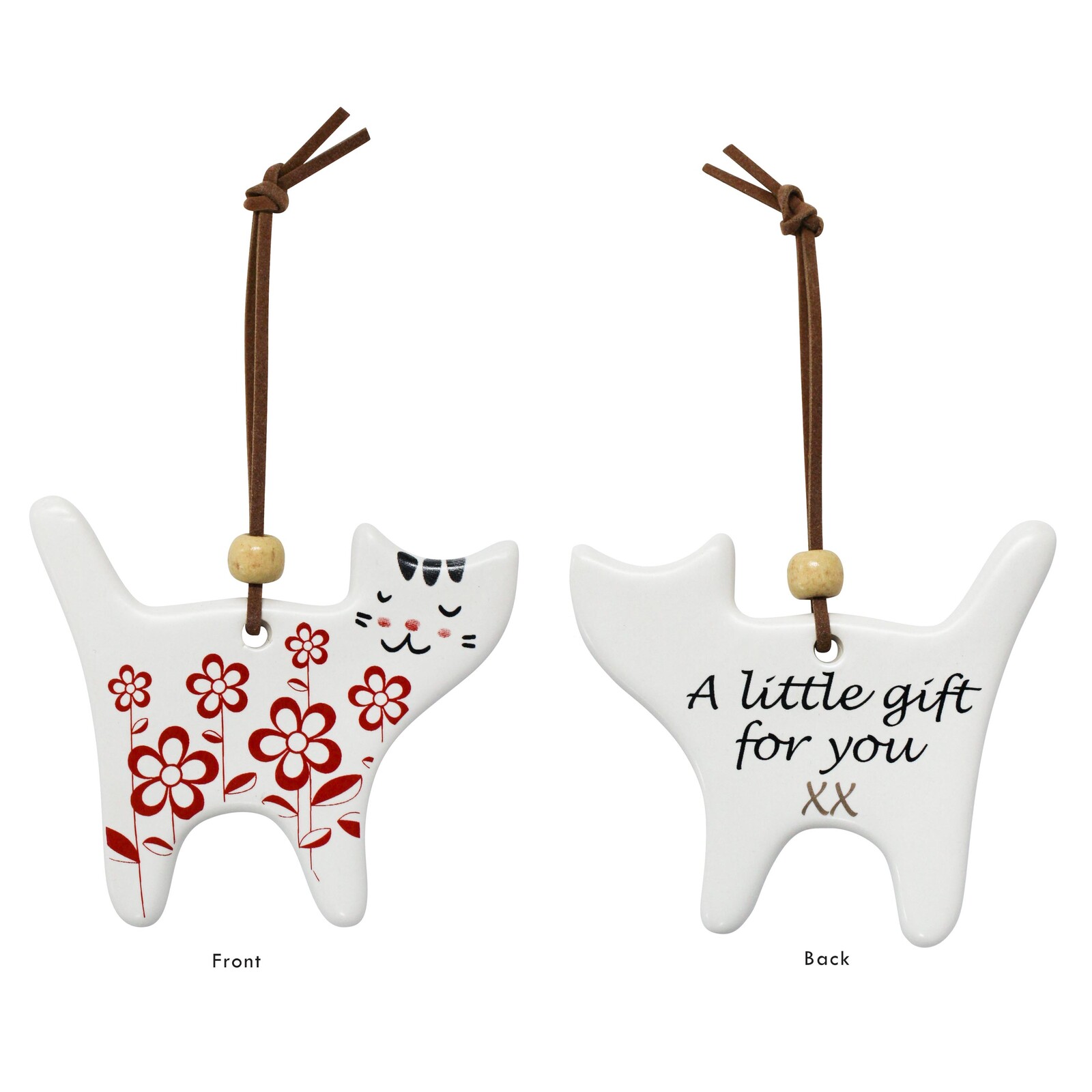 Cat Gift tag Red Folk