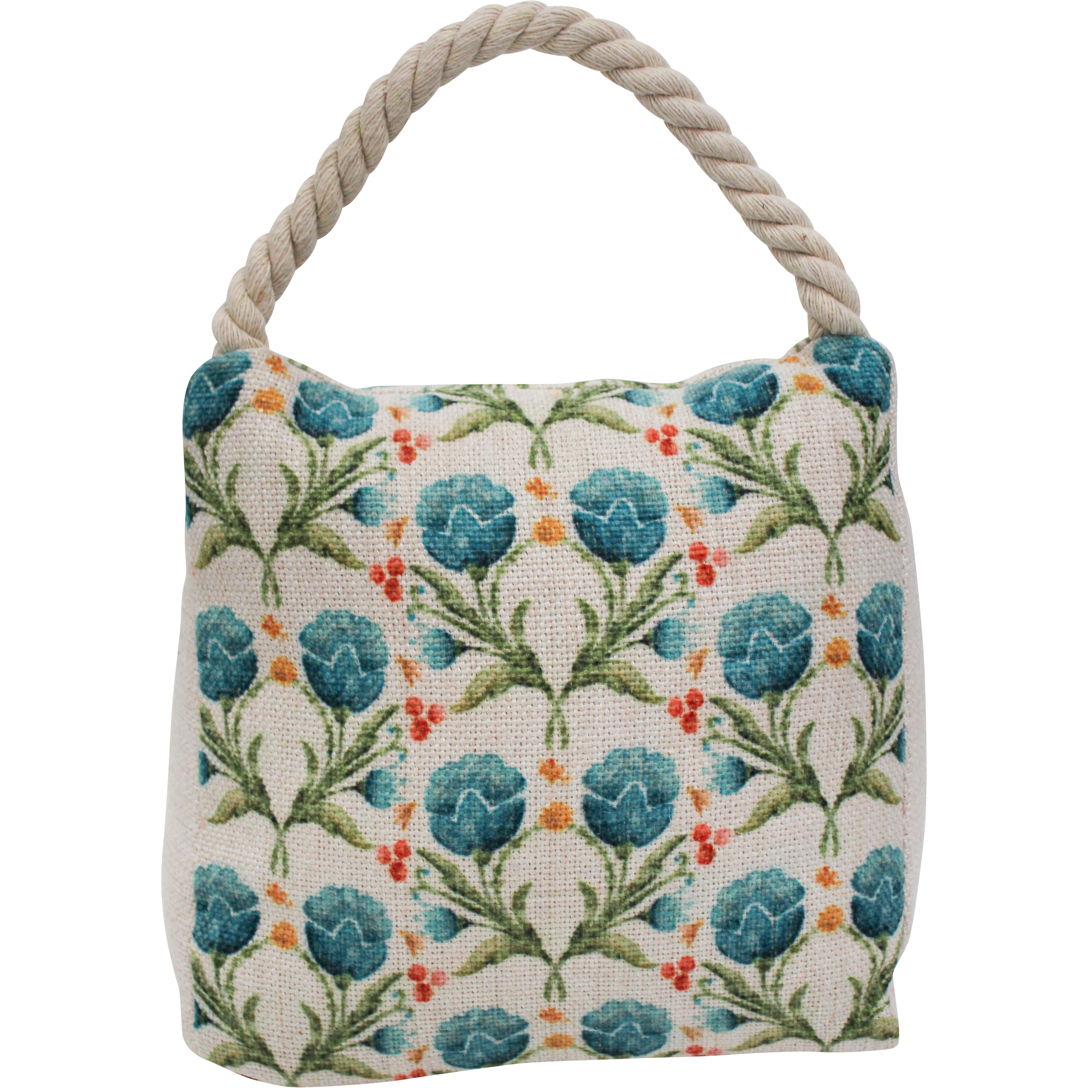 Doorstop Teal Floral