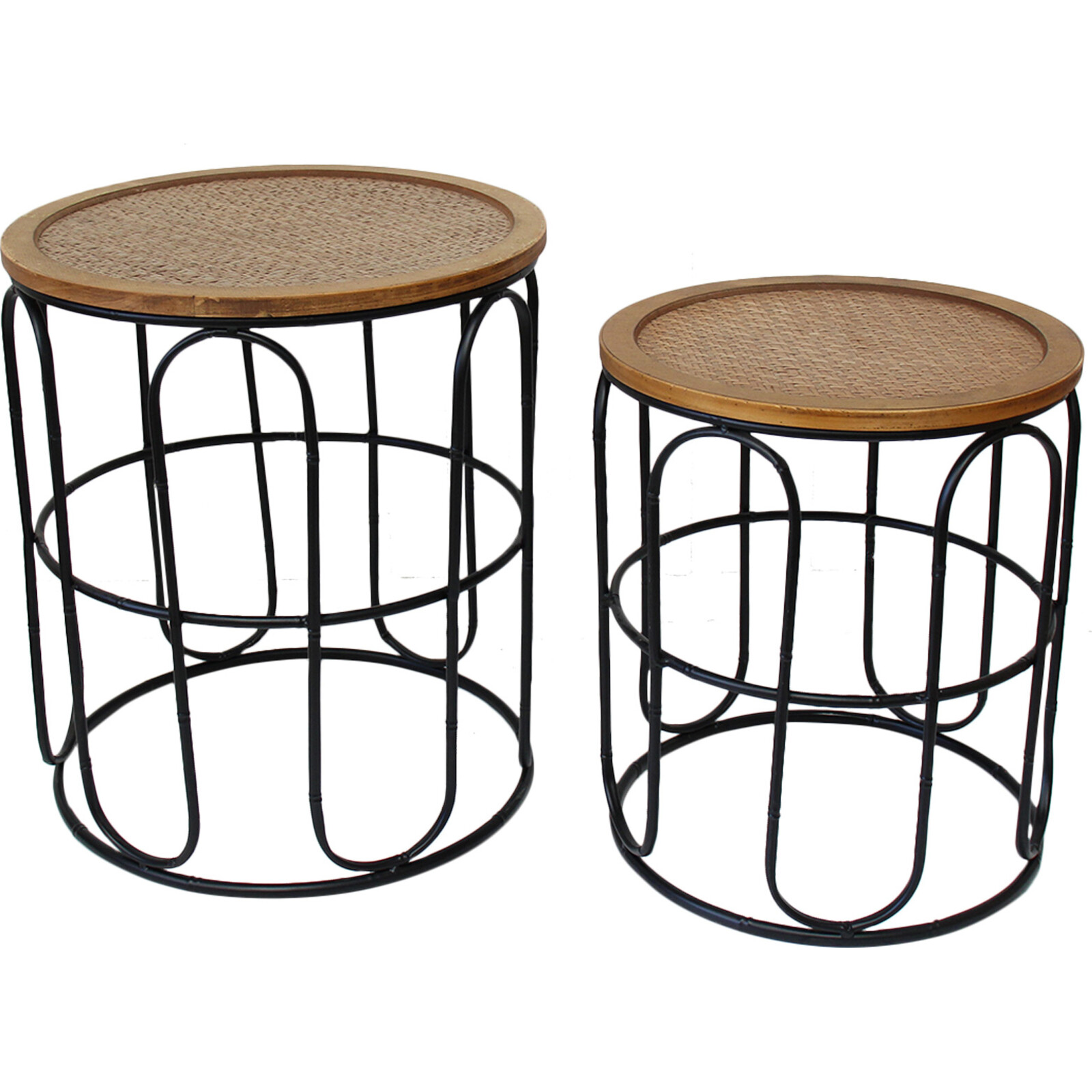 Cane Top Tables S/2