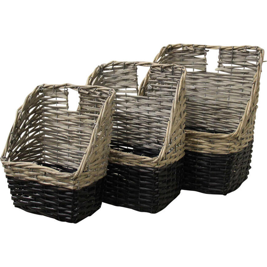 Hanging Basket S/3 Square Black Dip