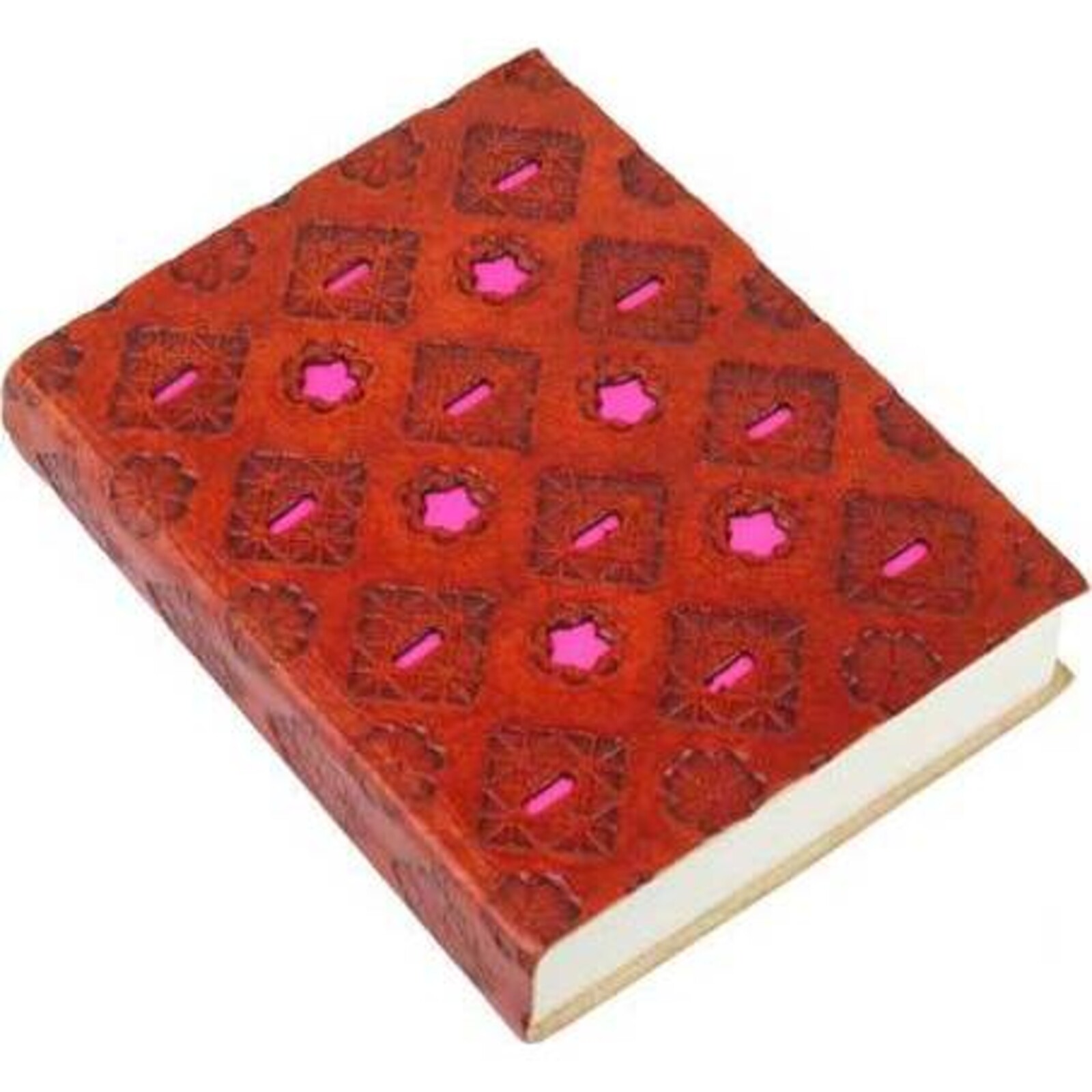 Leather Note Book Pink  Punch