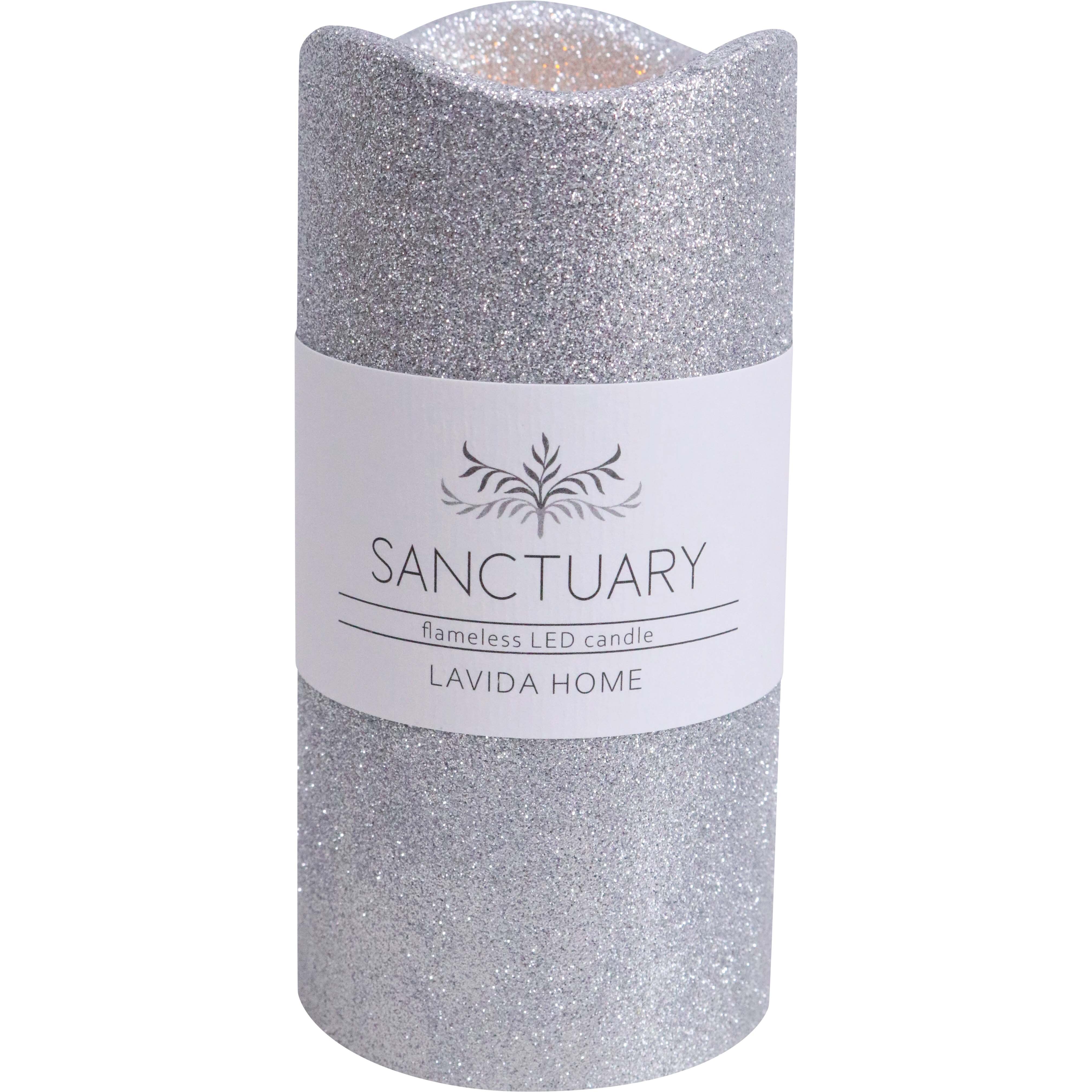 Flameless Candle Lrg Silver