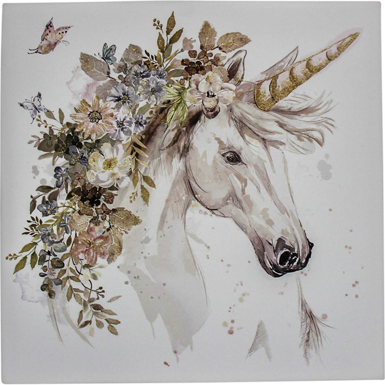 Canvas Floral Unicorn