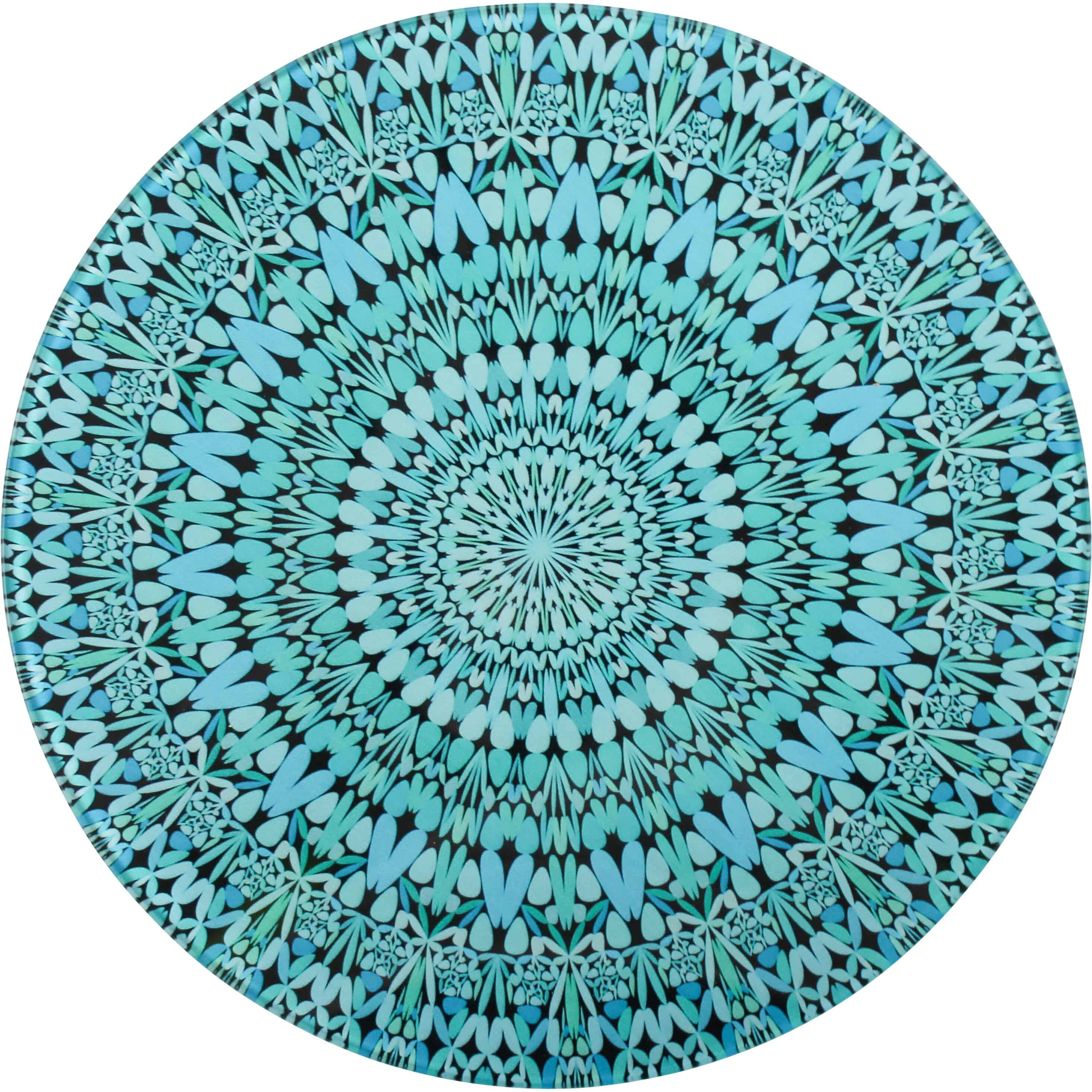 Glass Round Trivet Turquoise