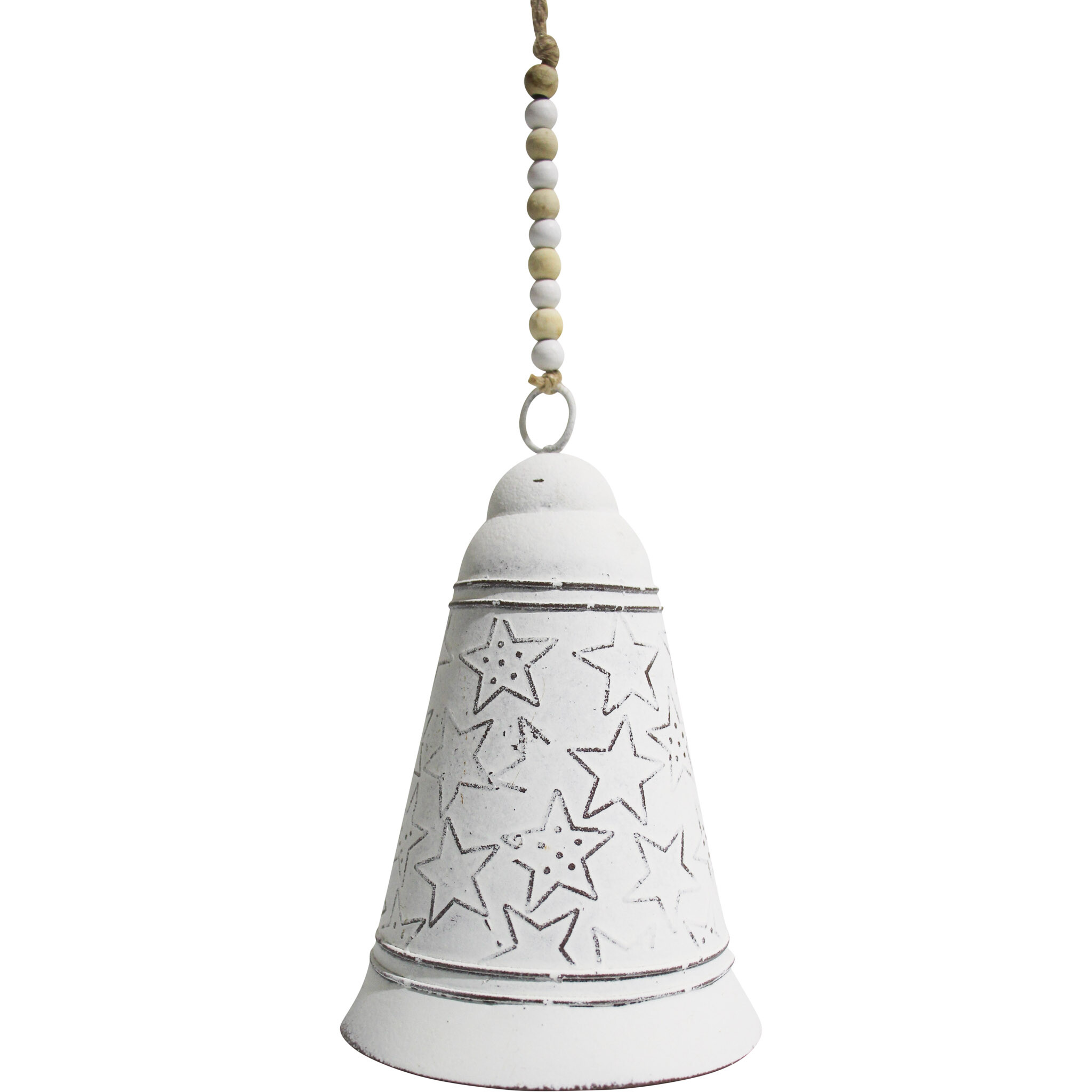 Metal Bell Christmas Star White med