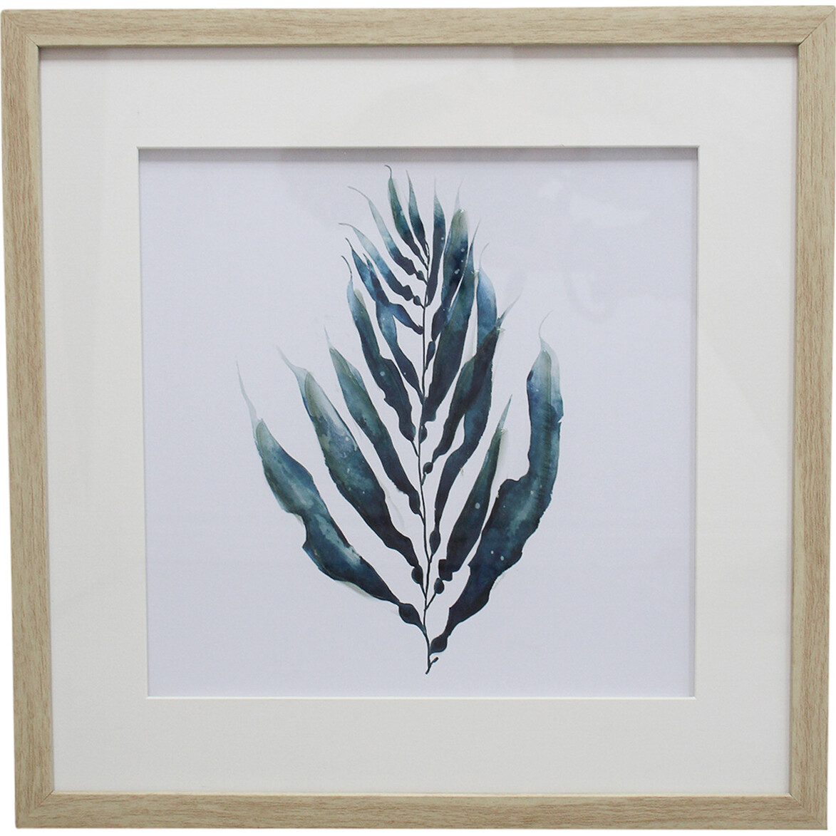 Framed Print Navy Leaf