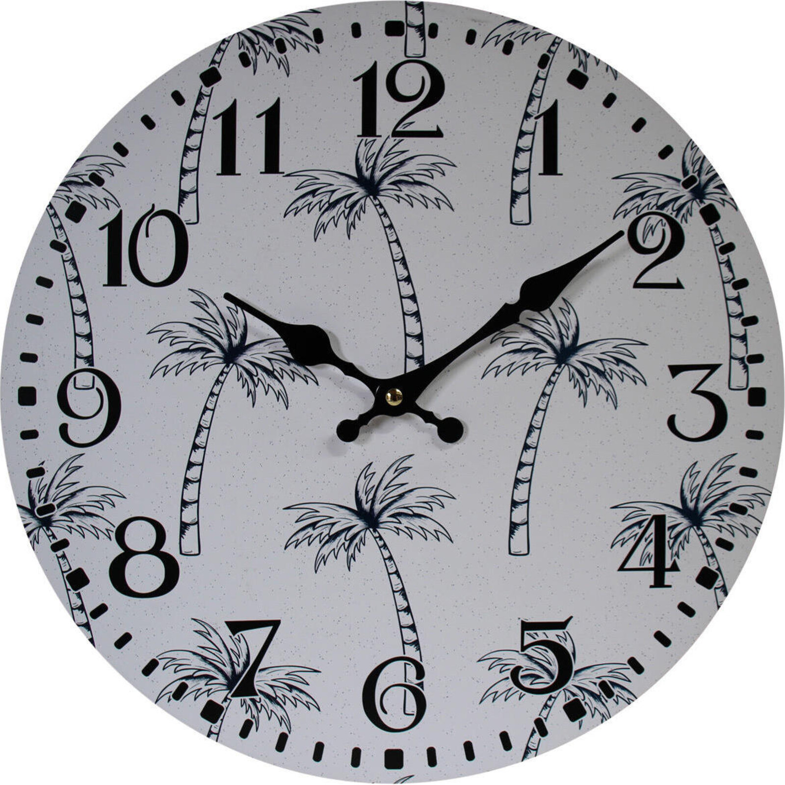 Clock Blue Palm 34cm
