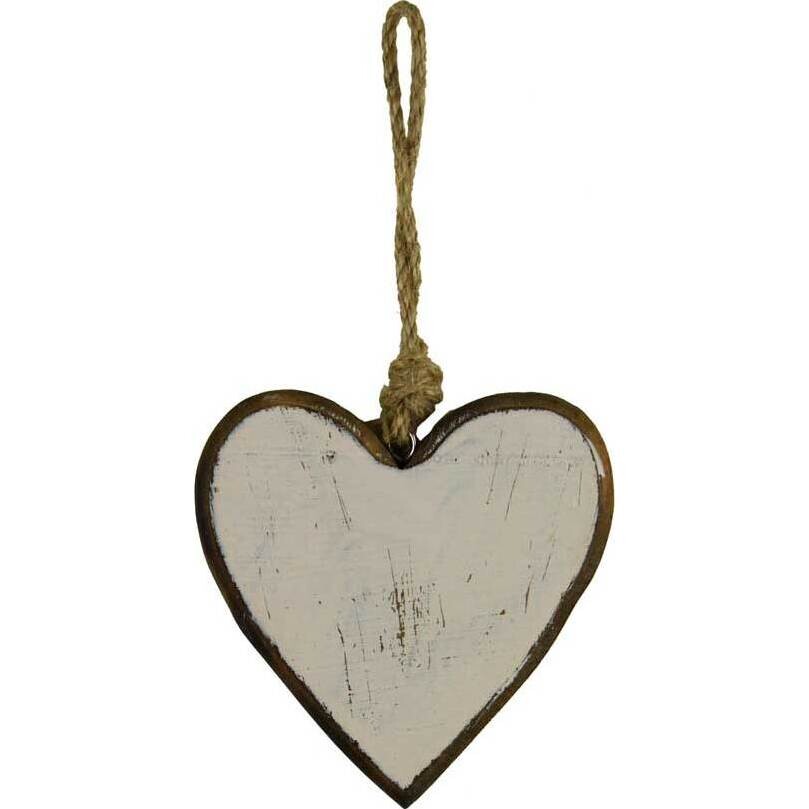 Hanging Heart Rustic Ivory Sm