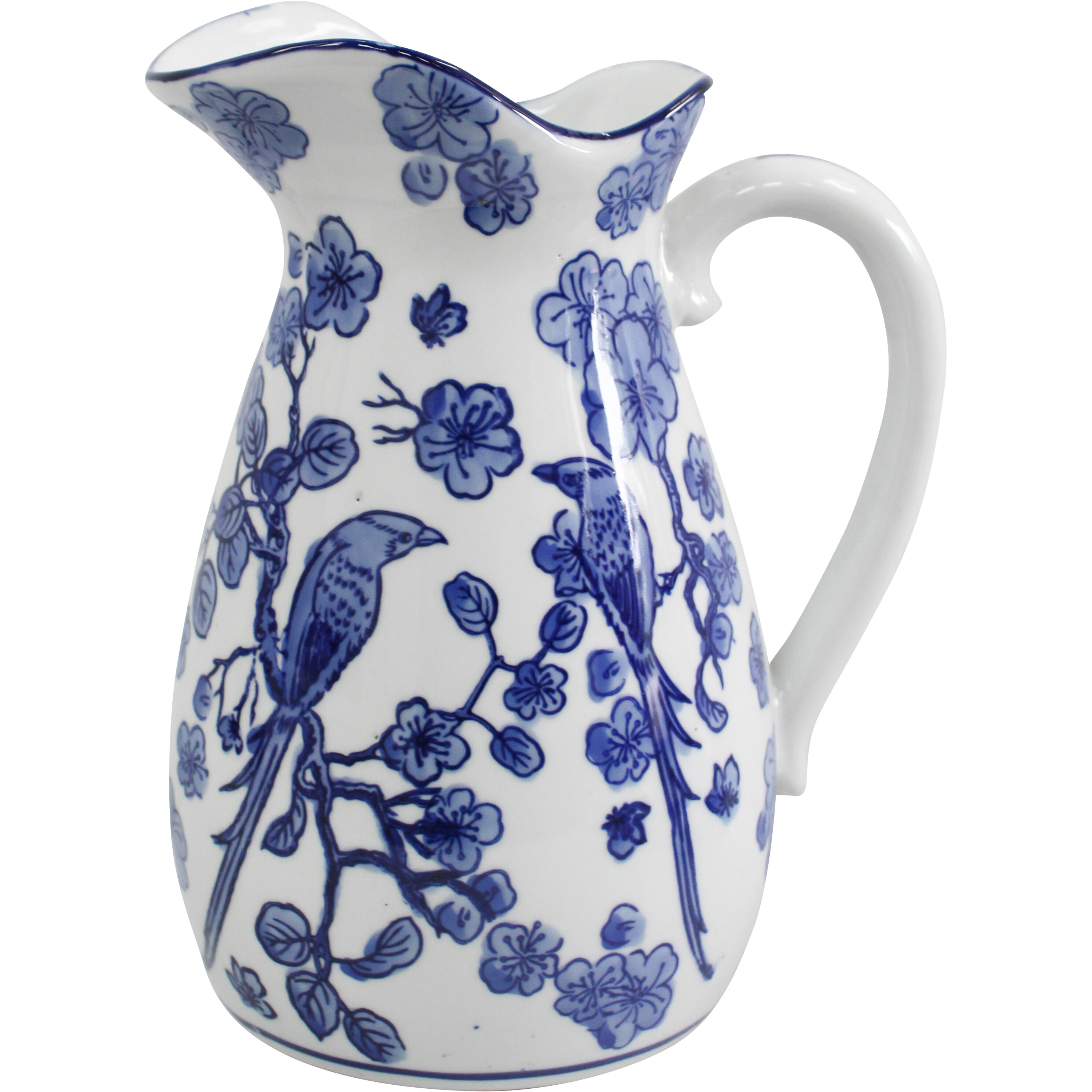 Jug Blue Blossom Bird